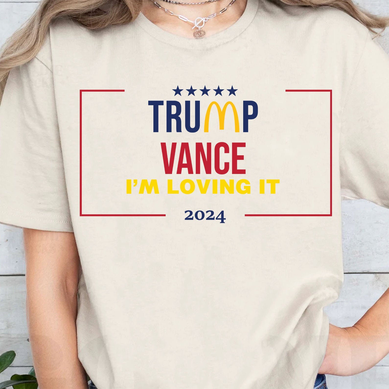 Trump Vance I&amp;#39;m Loving It Sweatshirt, Trendy Trump McDonalds Sweatshirt, Trump Supporters 2024 Ugly Sweatshirt T1632 - GOP