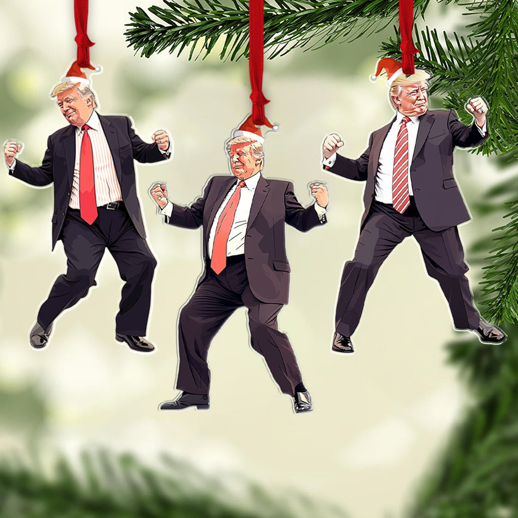 Trump Dancing, Humorous Trump Christmas Acrylic Ornament | Perfect for Car & Christmas Tree Decor T1660 - GOP