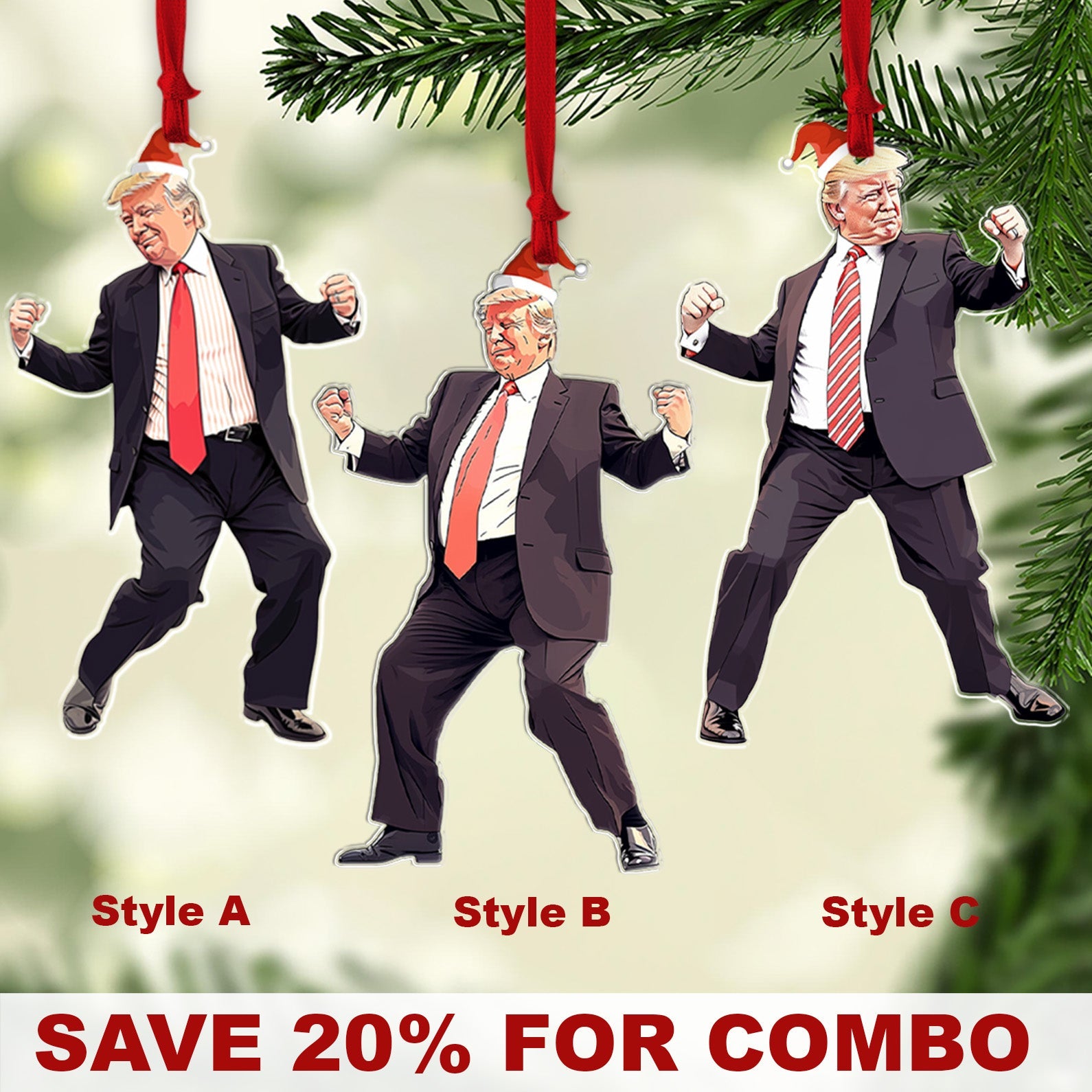 Trump Dancing, Humorous Trump Christmas Acrylic Ornament | Perfect for Car &amp;amp; Christmas Tree Decor T1660 - GOP