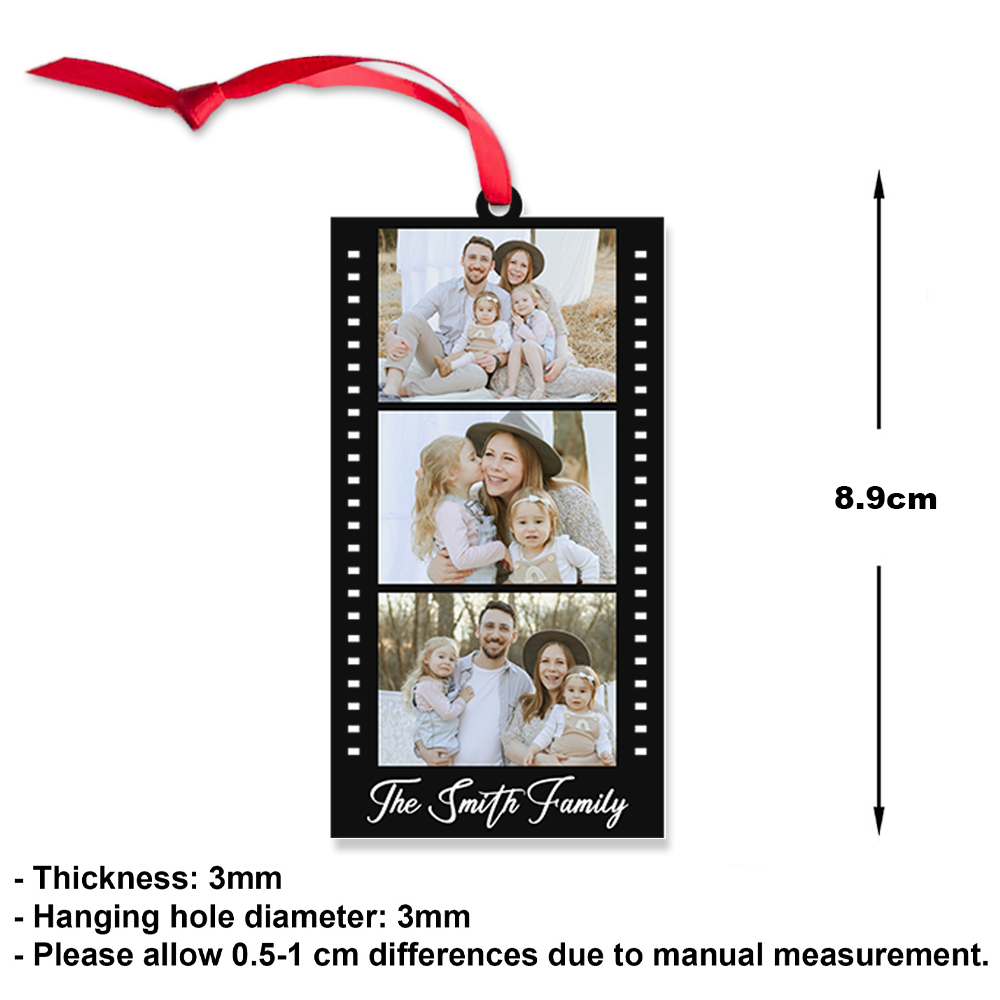 Custom Photo Strip Ornament, Christmas Acrylic Ornament 2024, Personalized Ornament with Photos, Family Ornament, Couple Ornament, Bestie Gift C1675