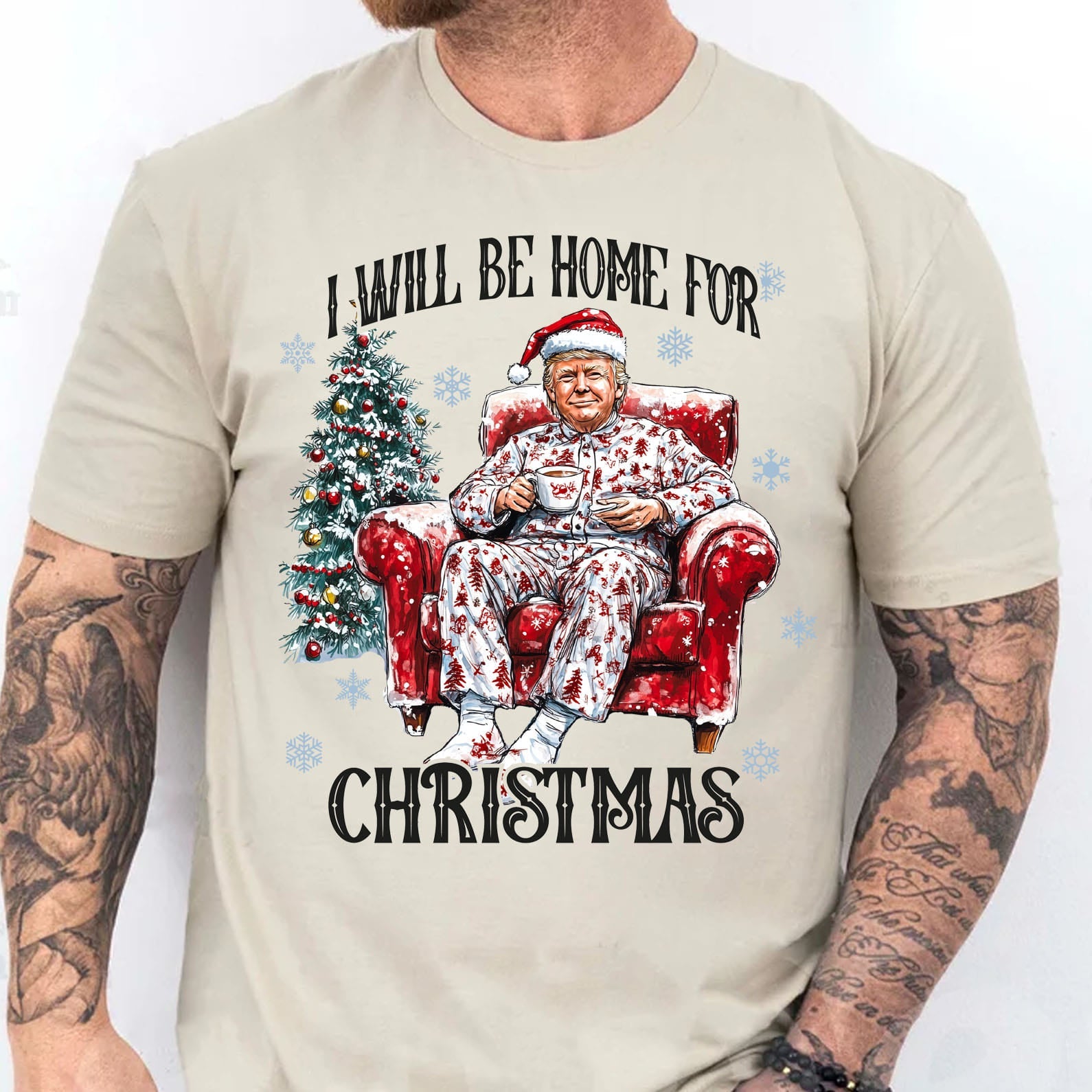 I Will Be Home For Christmas, Funny Trump Christmas Shirt, Trump 47th President Sweatshirt Bright T1719 - GOP