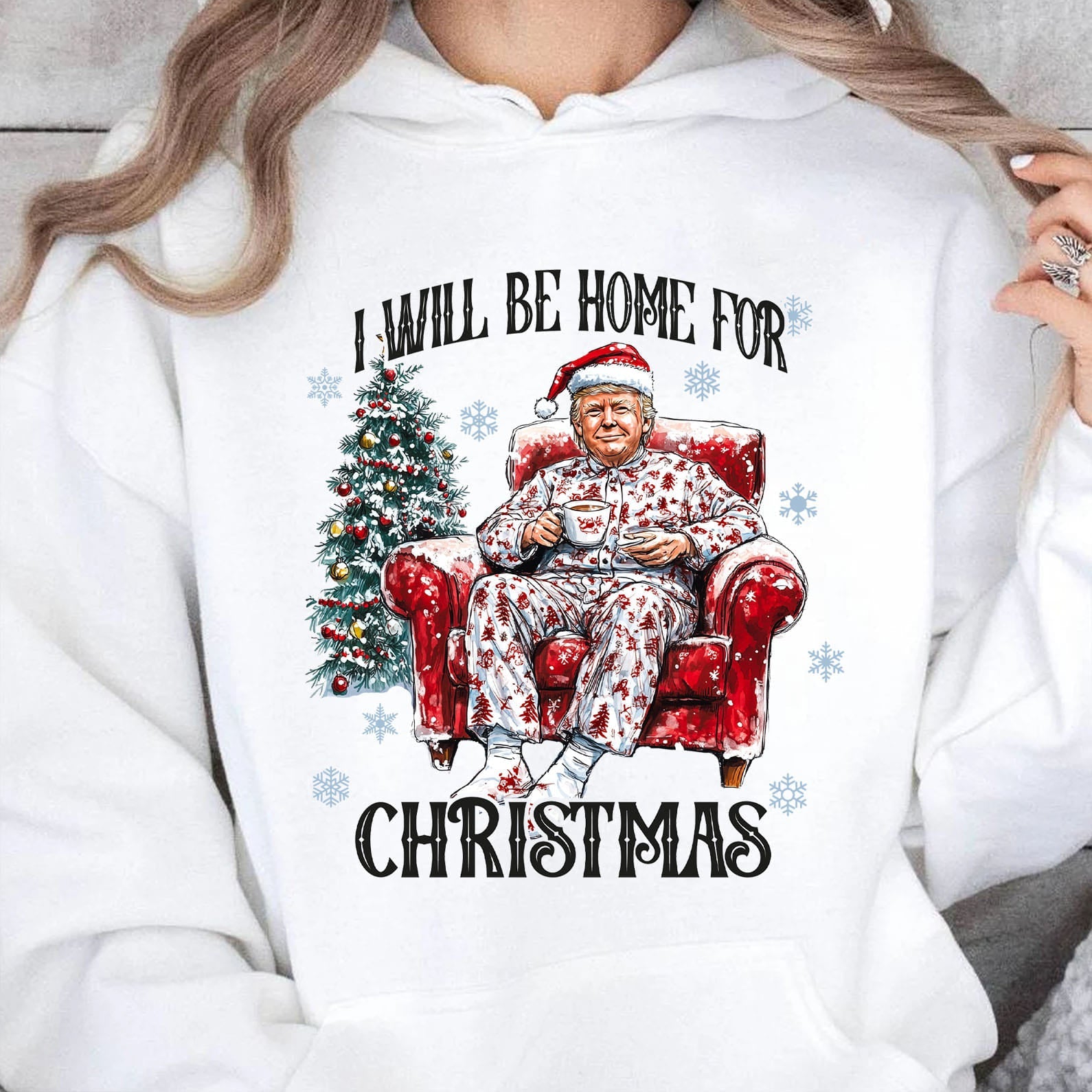 I Will Be Home For Christmas, Funny Trump Christmas Shirt, Trump 47th President Sweatshirt Bright T1719 - GOP