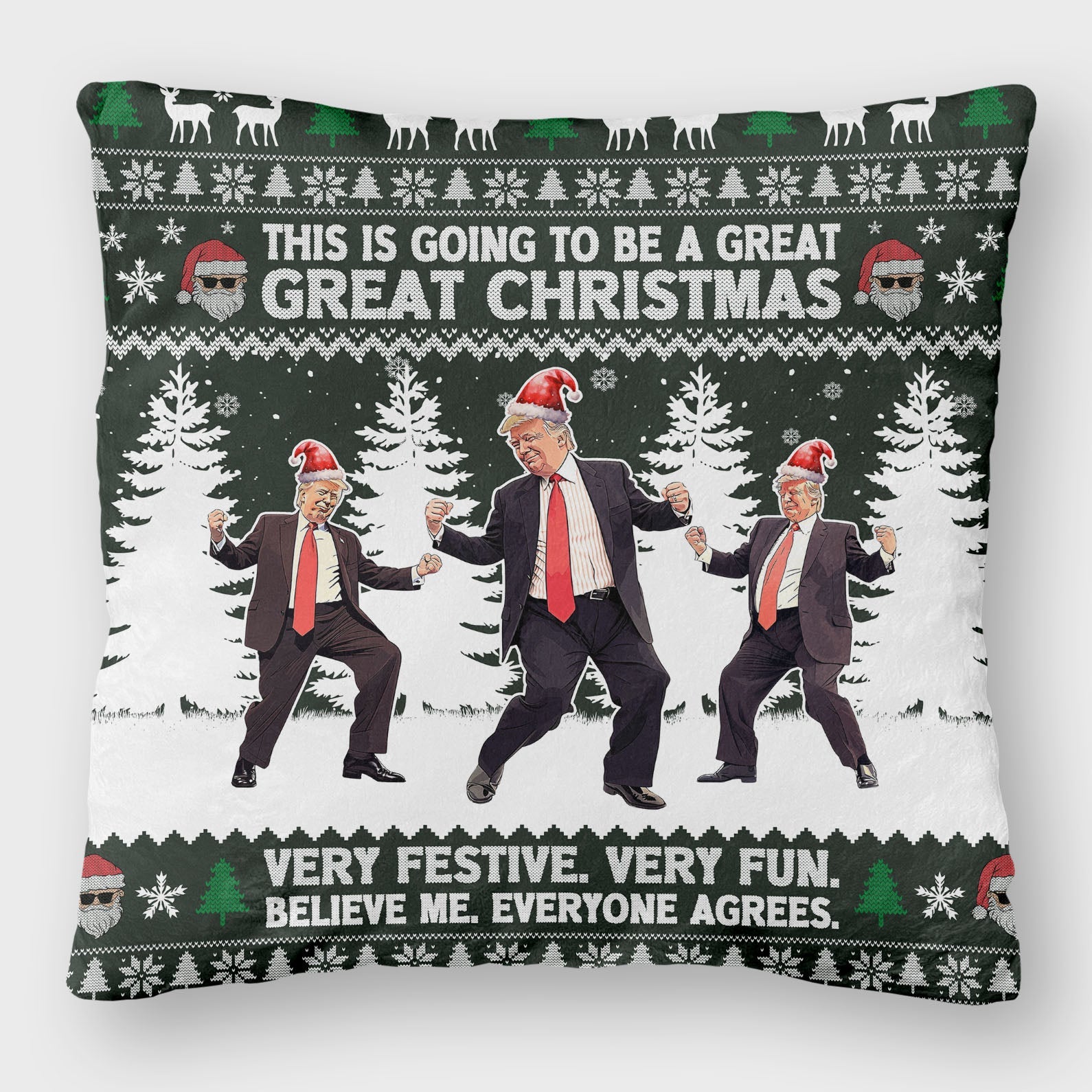 This Is Going To Be A Great Christmas, Funny Trump Dancing Pillow, Trump Won 2024 Christmas Pillow M1739 - GOP
