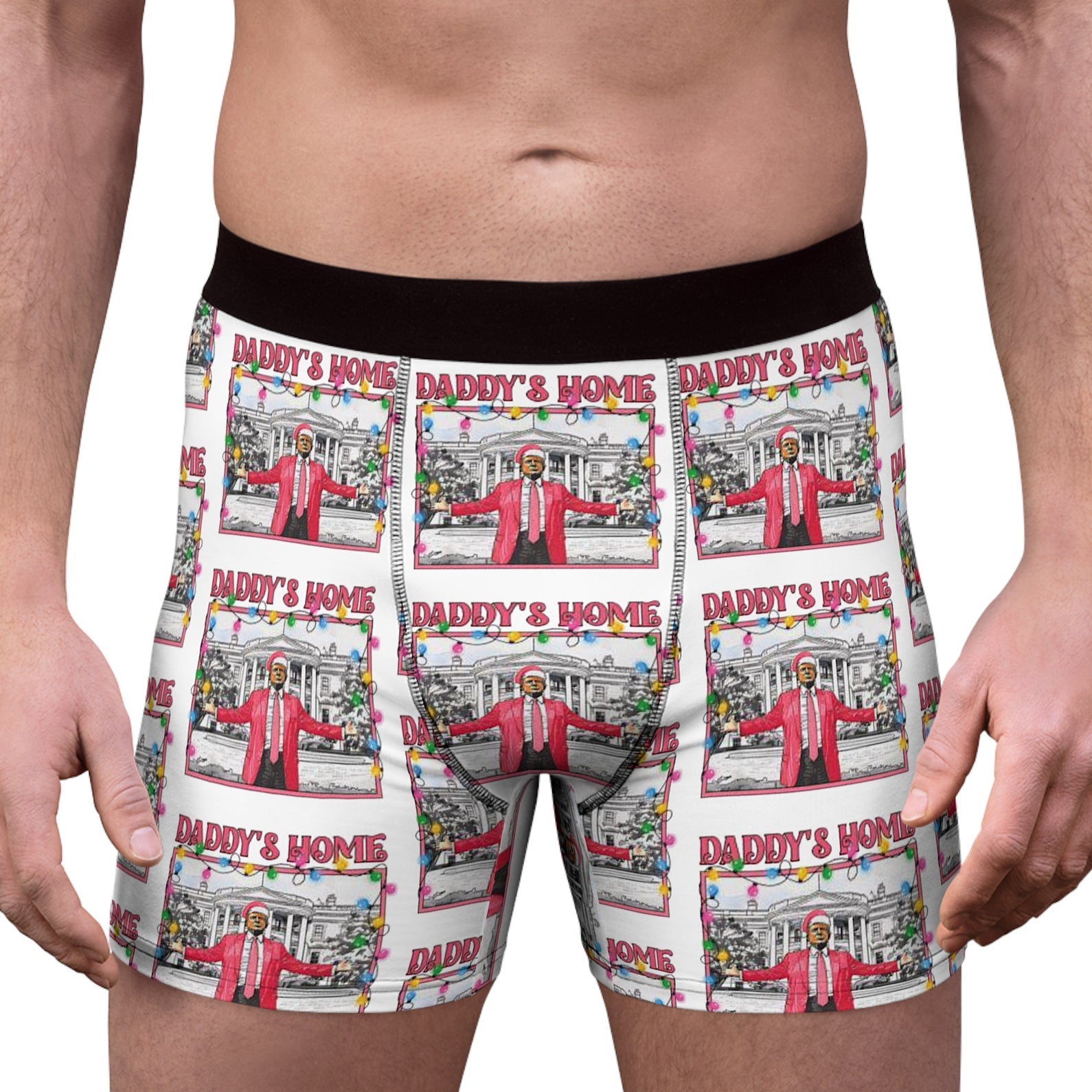 Daddy&amp;#39;s Home In Pink Boxer Briefs, Political Xmas Gift, Trump Christmas Gift, Republican Gift 681831 - GOP