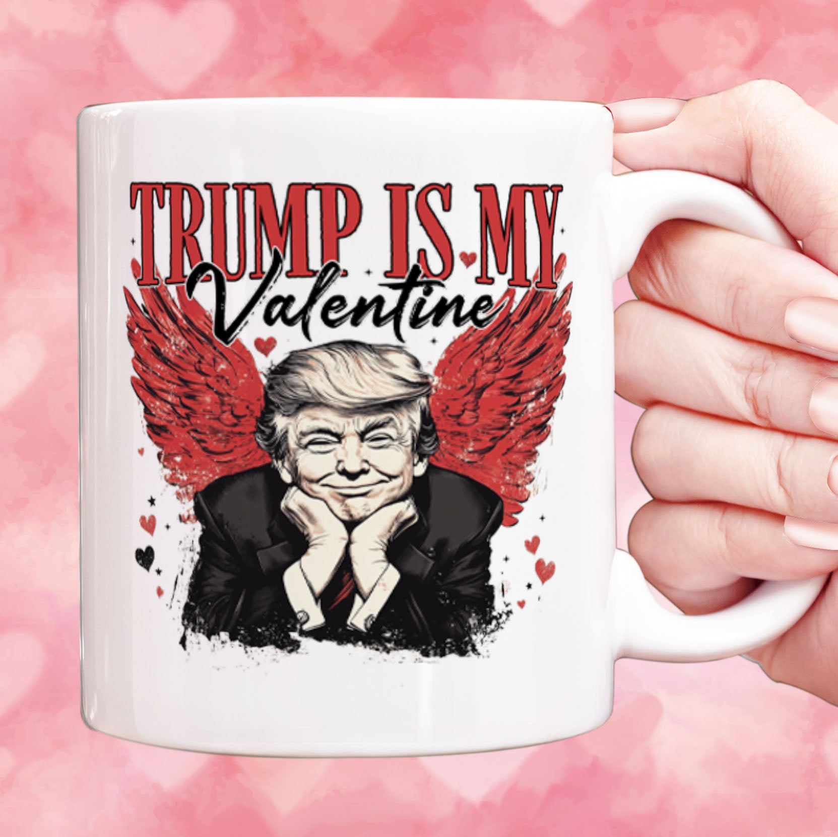 Trump Is My Valentine, Retro Valentines Mug, Trump Valentine&amp;#39;s Day White Mug Accent Mug 681850 - GOP