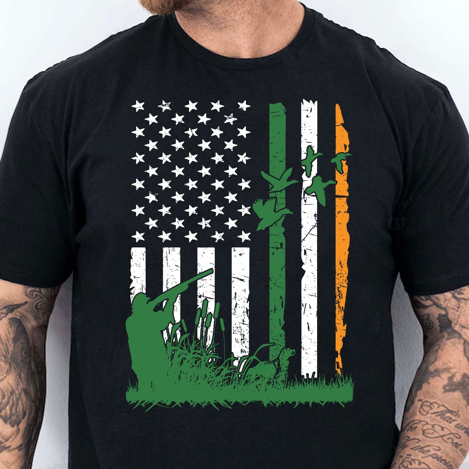 Duck Hunting Irish Flag Shirt, St Patrick&amp;#39;s Day Shirt, Irish Flag St Patricks Day Shirt, Irish Shirt 681910