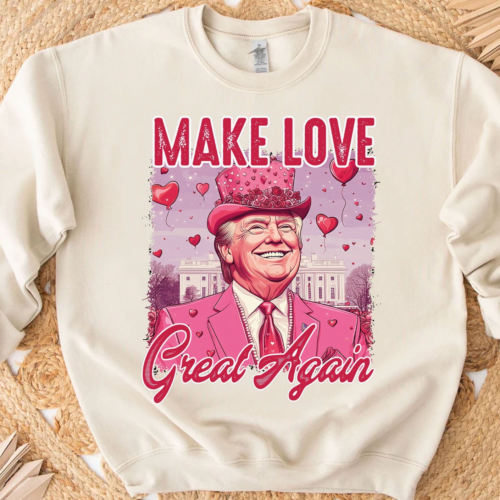 Make Love Great Again Shirt, Retro Valentines T-Shirt, Funny Trump Valentine&amp;#39;s Day Sweatshirt Bright 681948 - GOP