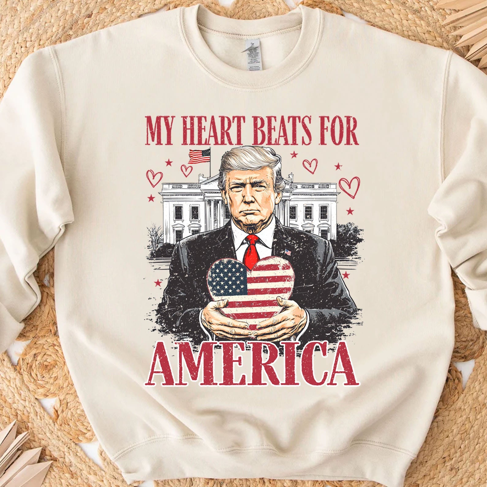 Trump My Heart Beats for America Shirt, Trump Lovers and Valentine T-Shirt, Trump Valentine&amp;#39;s Day Sweatshirt Bright 681949 - GOP