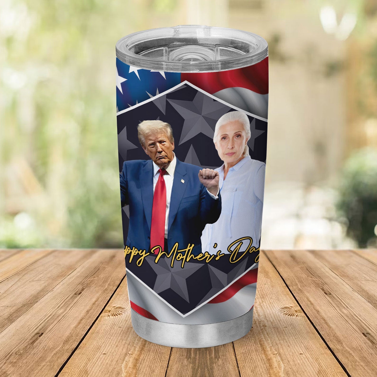 My Mom Stand With Trump Custom Photo Curved Tumbler, Personalized Tumbler 20oz, Mother&amp;#39;s Day Gift For Mom, Gift For Wife 682000 - GOP