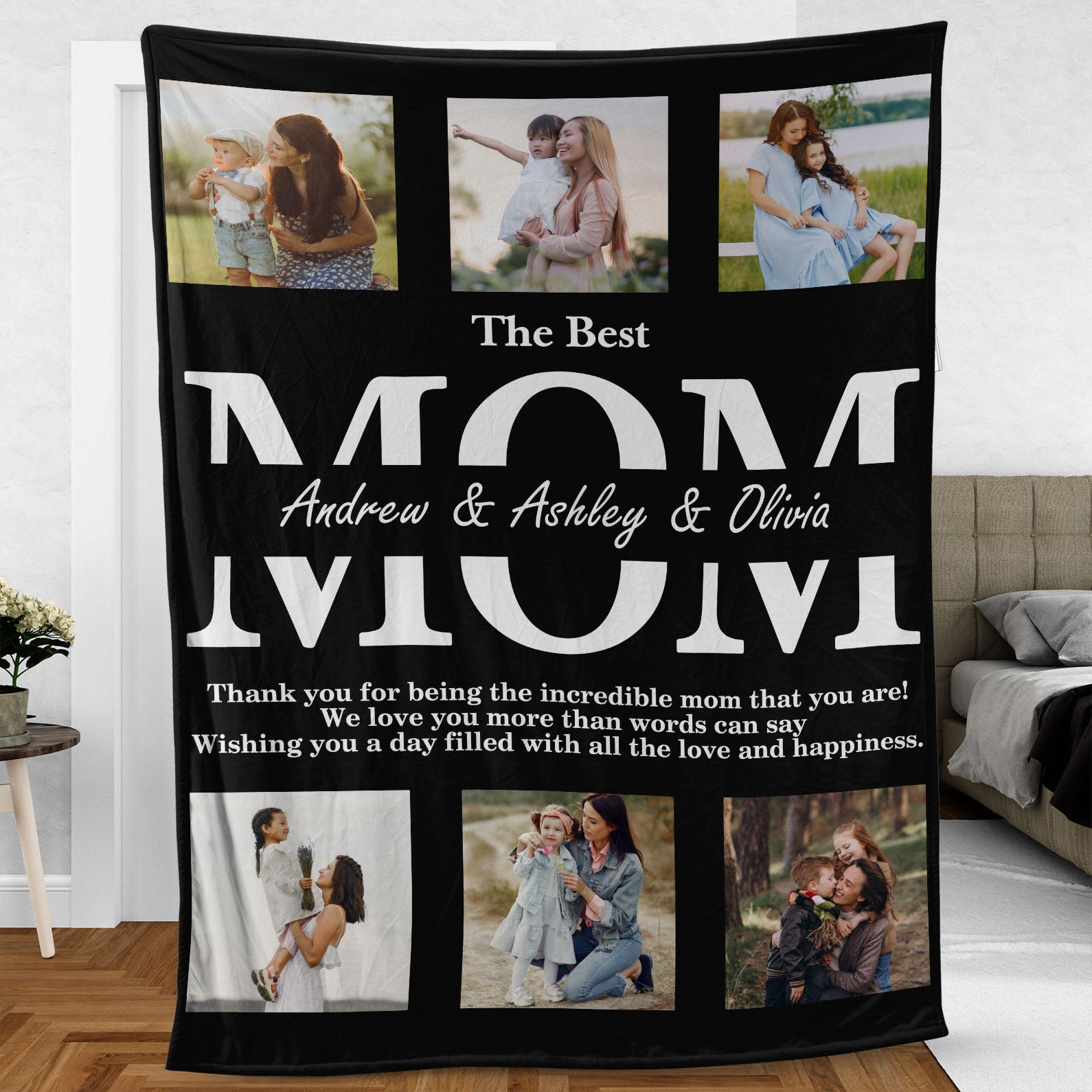 The Best Mom, Personalized Best Mom Blanket, Custom Blanket with Photo and Name, Love To Mom Blanket, Mother&amp;#39;s Day Gift, Gift for Mom, Gift for Wife - 682099
