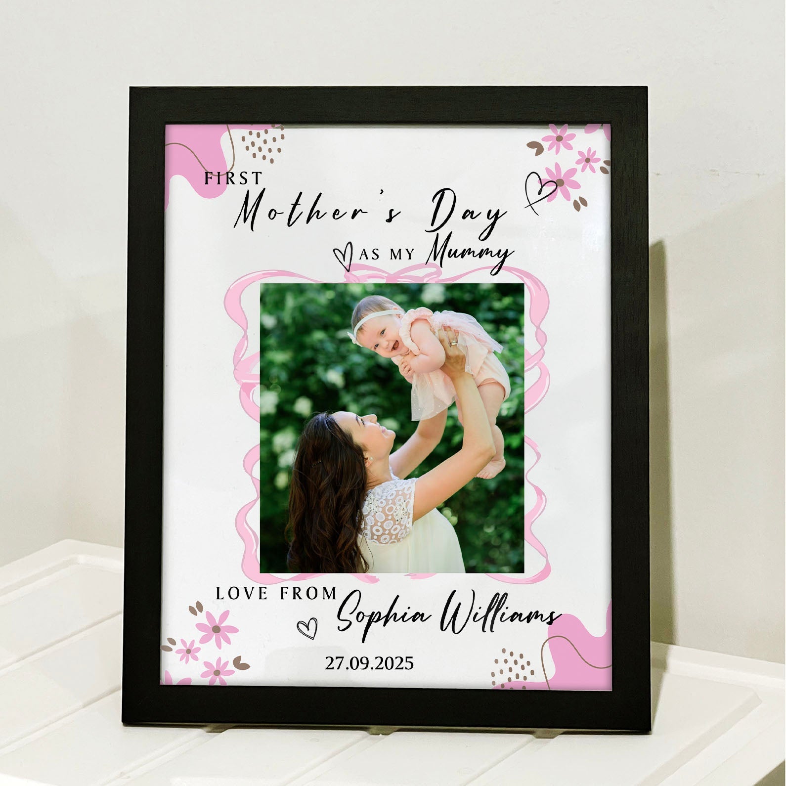 First Mother's Day as My Mummy Picture Frame, Personalize Custom Photo Frame, Family Gift Frame, Gift for Mom, Gift for Wife 682113