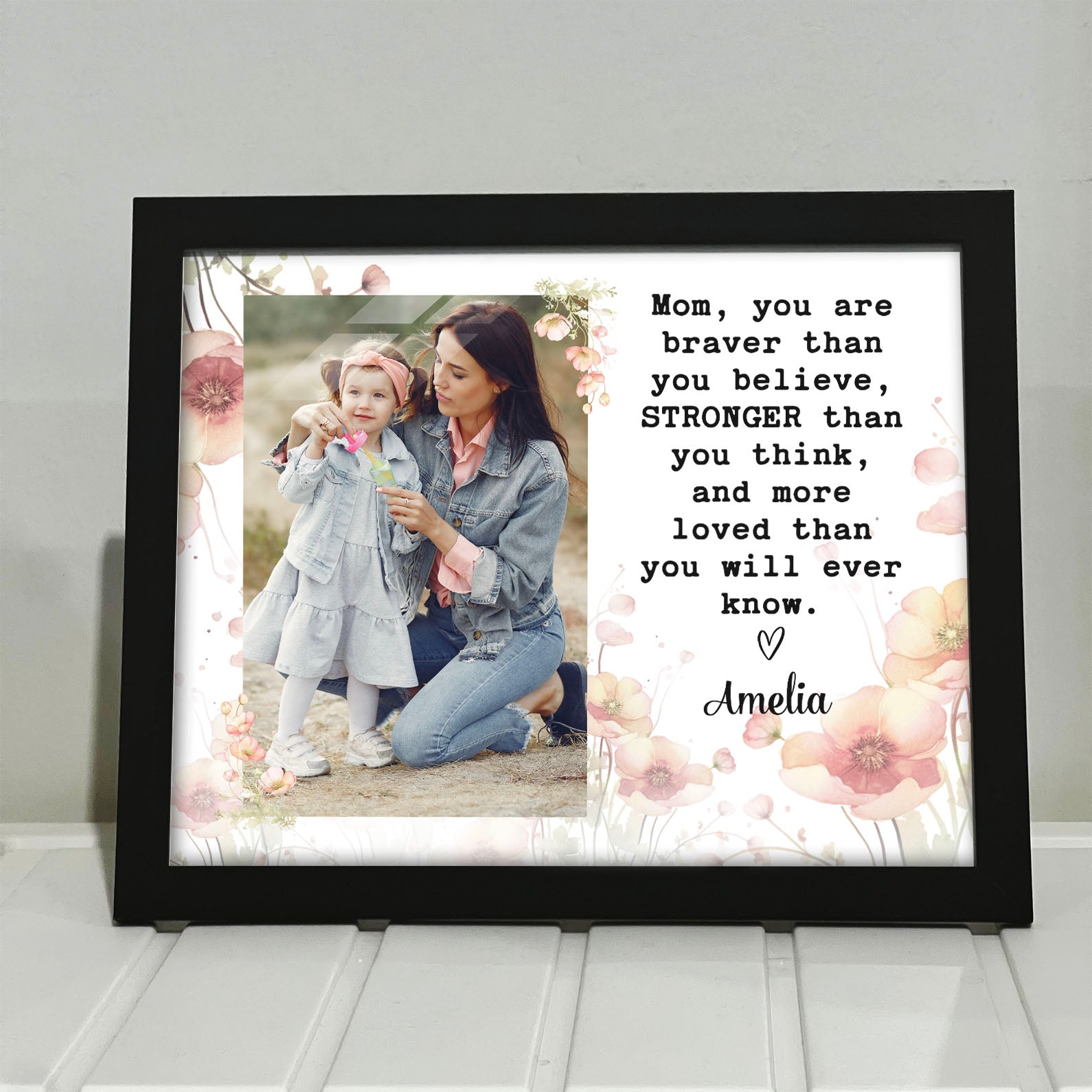 Mother&amp;#39;s Day Custom Picture Frame Present, Personalize Custom Photo and Name Frame, Family Gift Frame, Gift for Mom, Gift for Wife 682115