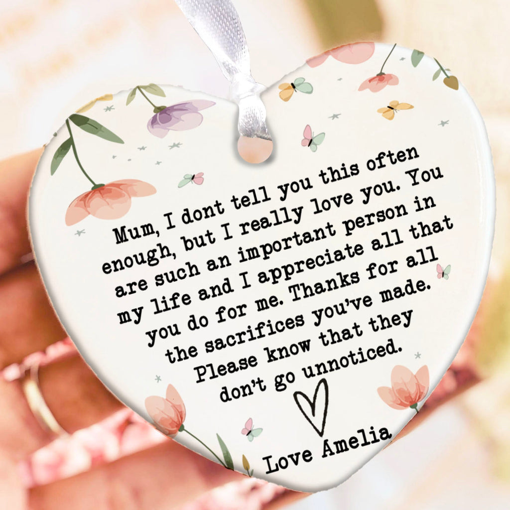 Custom Name Mum Gift Ornament, Personalized Custom Mothers Day Ceramic Ornament, Family Present, Gift for Mom, Gift for Wife 682118