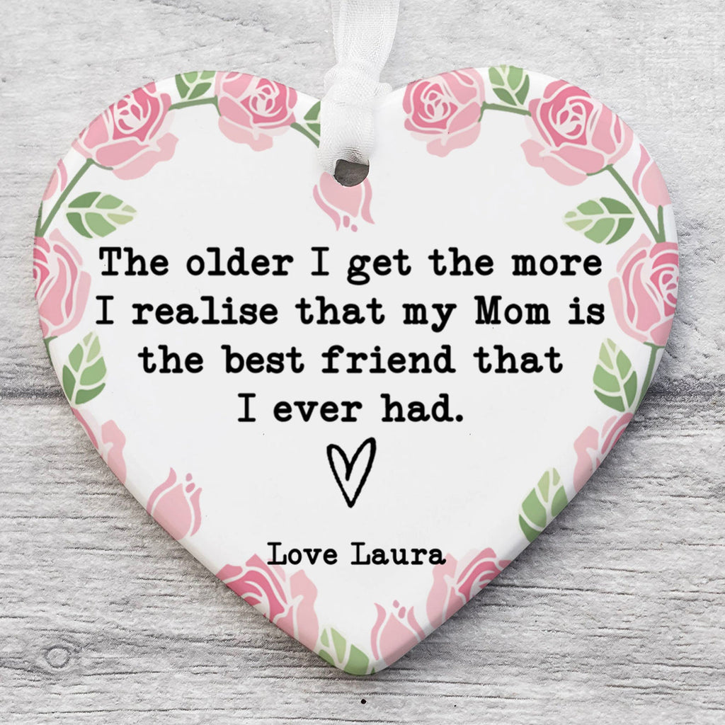 Custom Name Mom Present Ornament, Personalized Custom Mothers Day Ceramic Ornament, Family Gift, Gift for Mom, Gift for Wife 682119