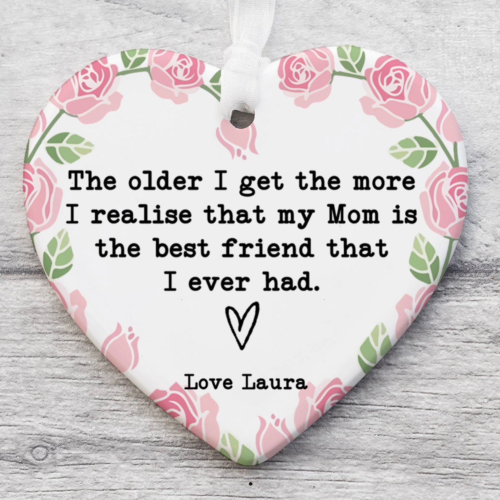 Custom Name Mom Present Ornament, Personalized Custom Mothers Day Ceramic Ornament, Family Gift, Gift for Mom, Gift for Wife 682119