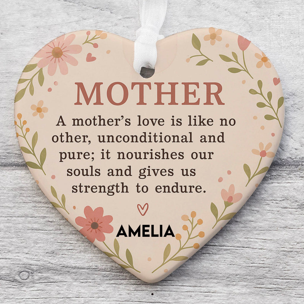 Custom Present For Mother Heart Shape Ornament, Personalized Custom Name Mothers Day Ceramic Ornament, Family Gift, Gift for Mom, Gift for Wife 682127