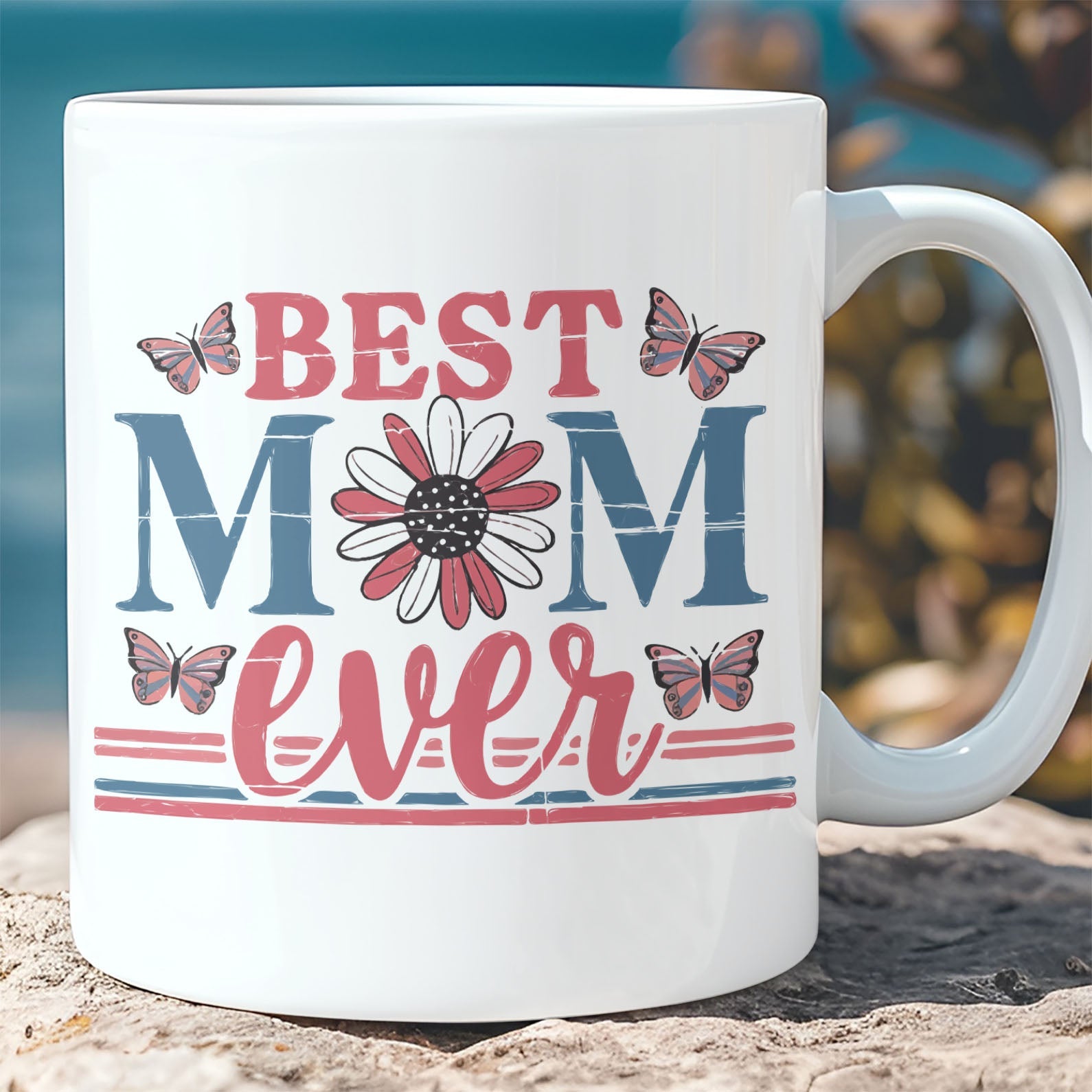 Best Mom Ever Mug, Floral Butterfly White Mug Accent Mug, Mother&amp;#39;s Day Gift, Gift for Mom, Gift for Wife 682132