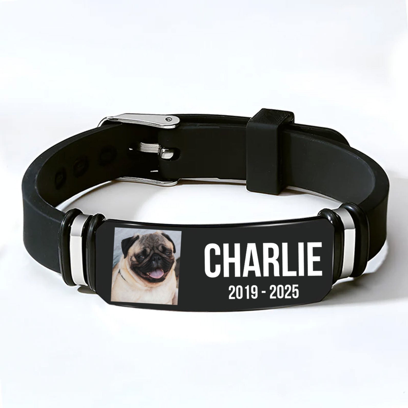 In Loving Memory Bracelet | Personalized Custom Dog Photo and Name Bracelet | Dog Lover Unisex Print Bracelet 682240
