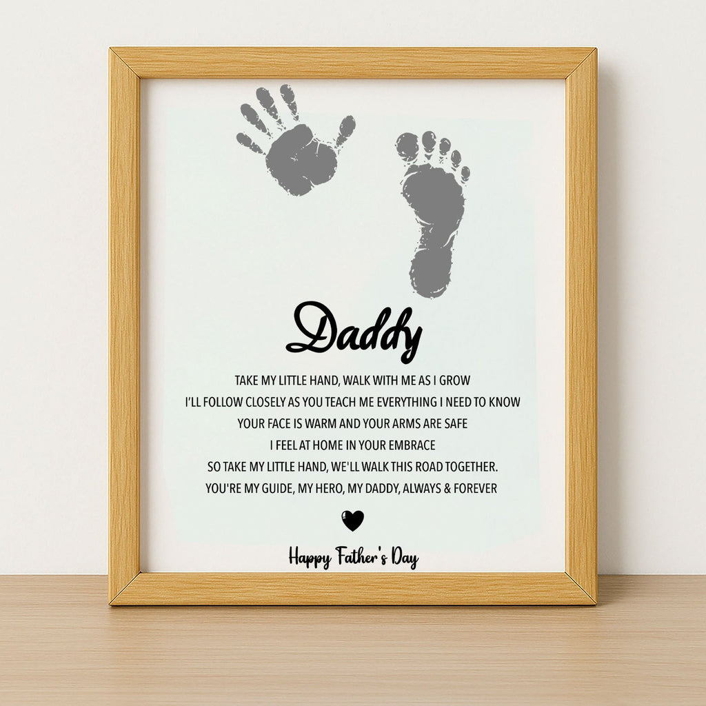 Personalized DIY Poem Frame for Dad, Father's Day Handprint Footprint Frame, Special Gift for Dad, Gift for Husband 682269