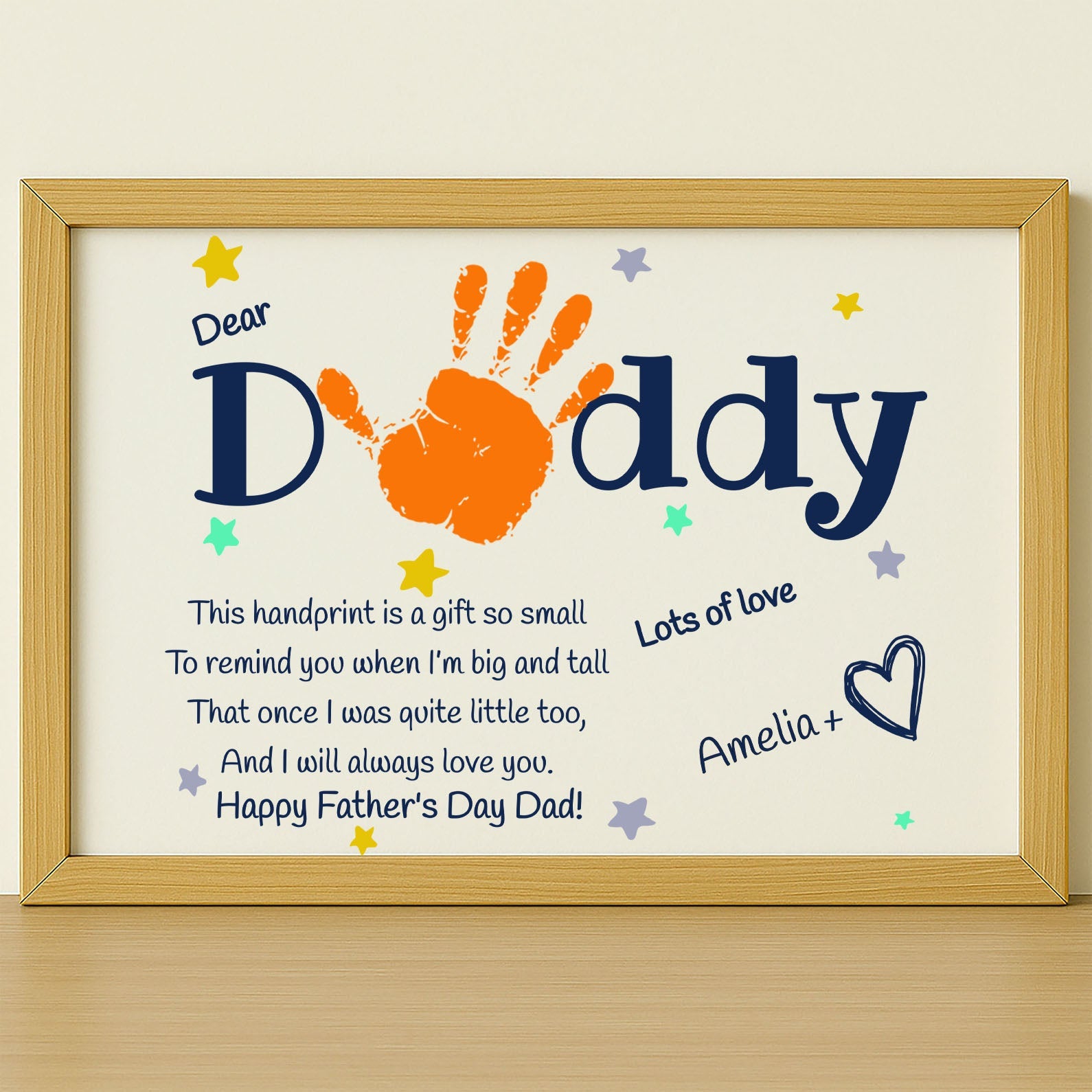 Personalized DIY Frame with Poem for Dad, Father's Day Handprint Frame, Special Gift for Dad, Gift for Husband 682285