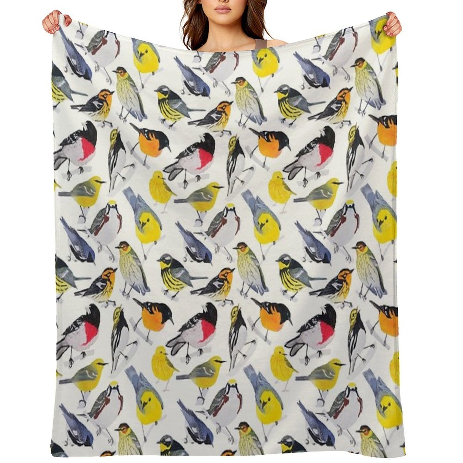 Springtime Birds Throw Blanket