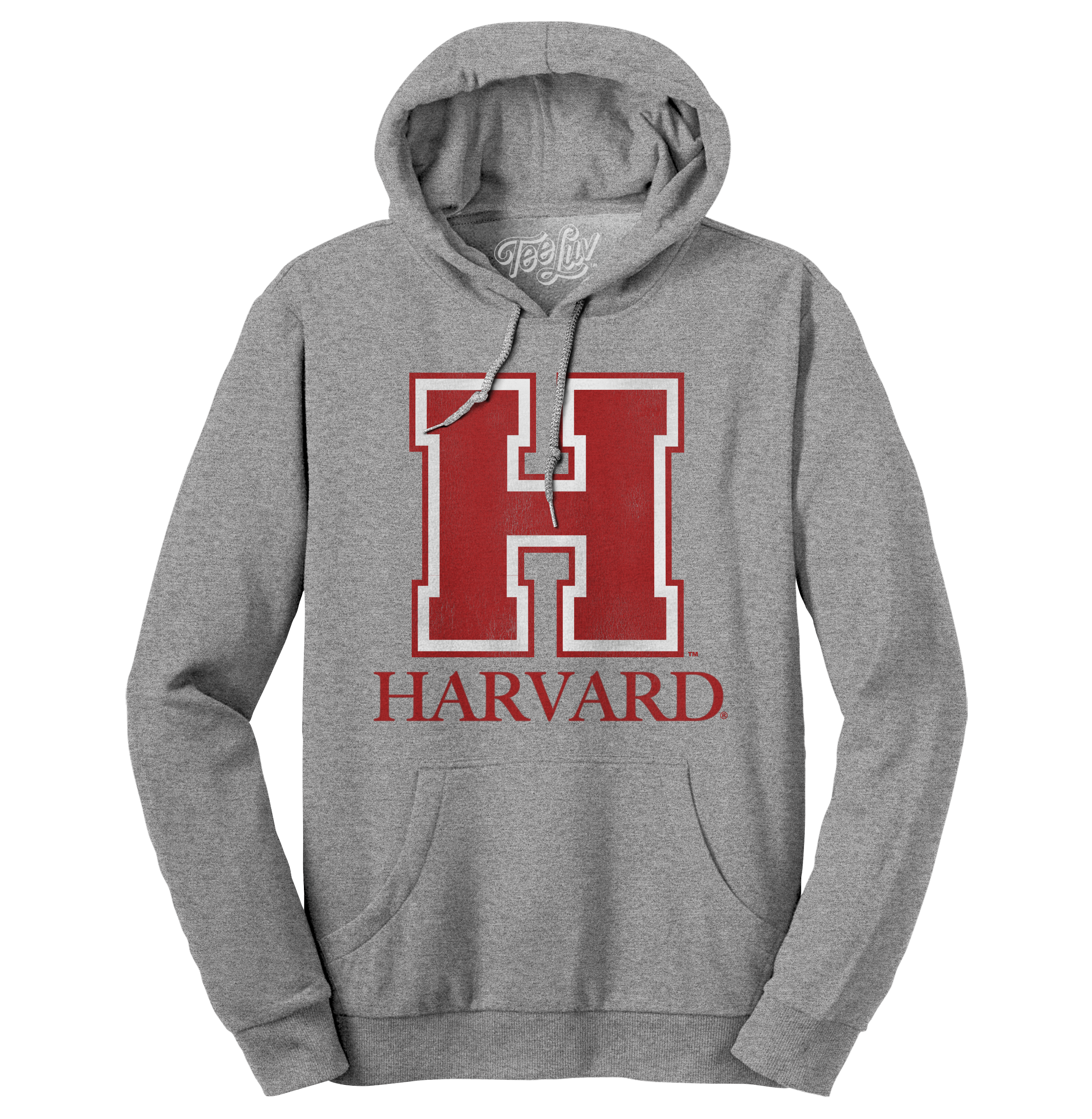 Harvard University H Logo Hooded Sweatshirt - Oxford Gray