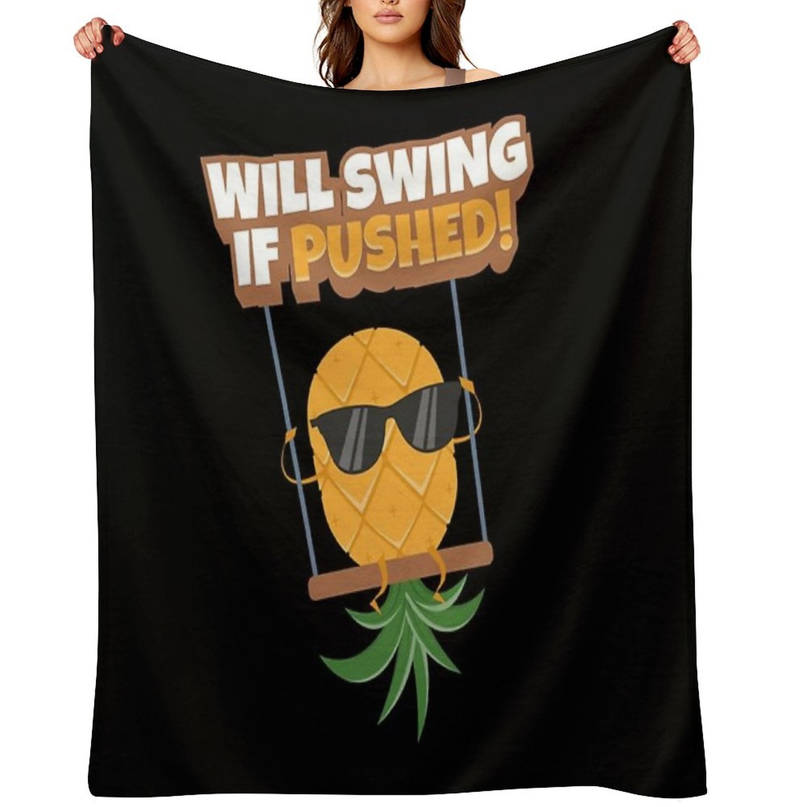 Swingers Pineapple Swinging Lifestyle Funny Swinger Throw Blanket