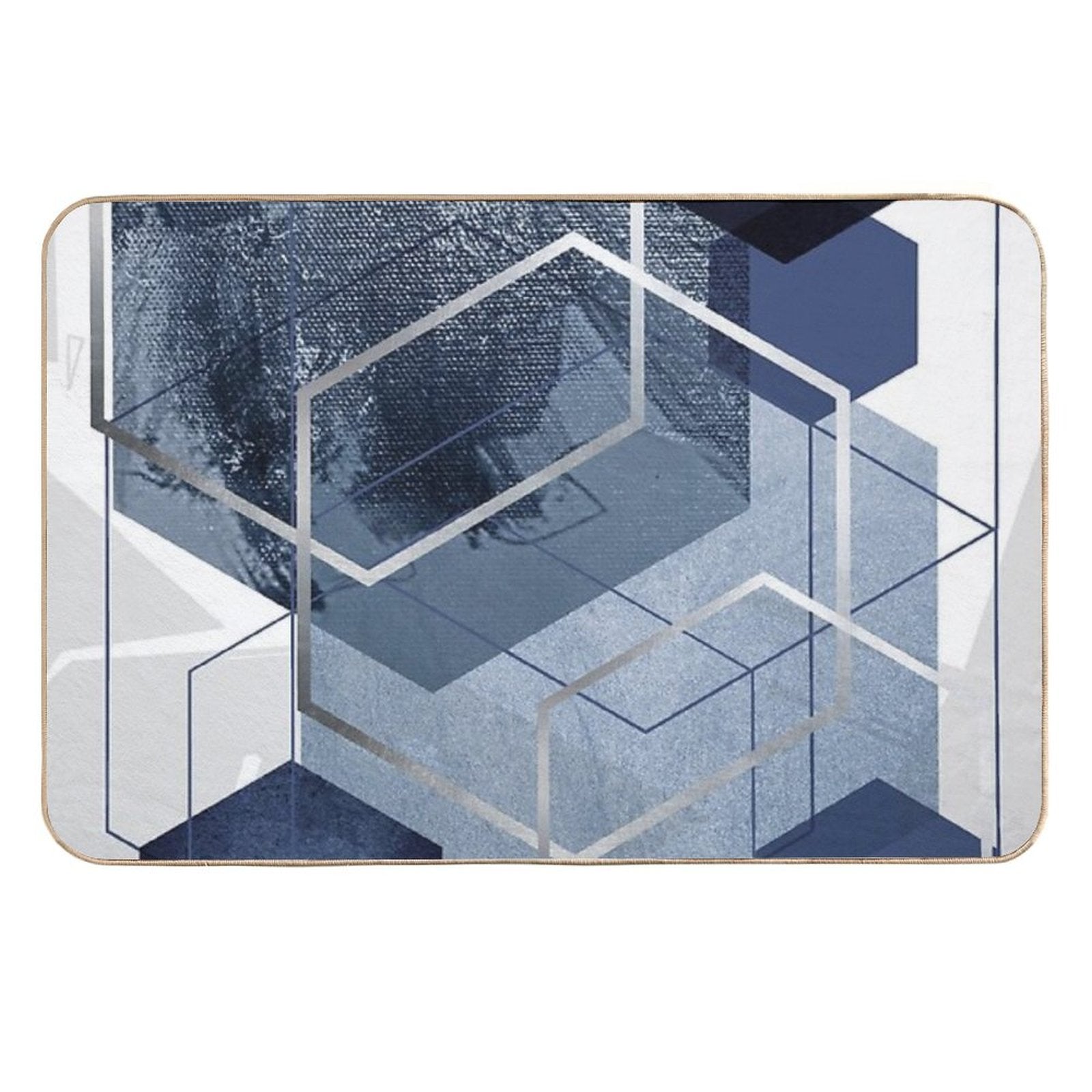 Blue And Grey Geo  Multi-Purpose Bath Mat