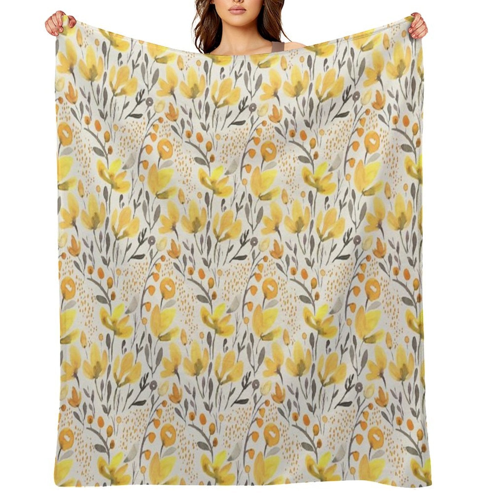 Yellow Field Throw Blanket