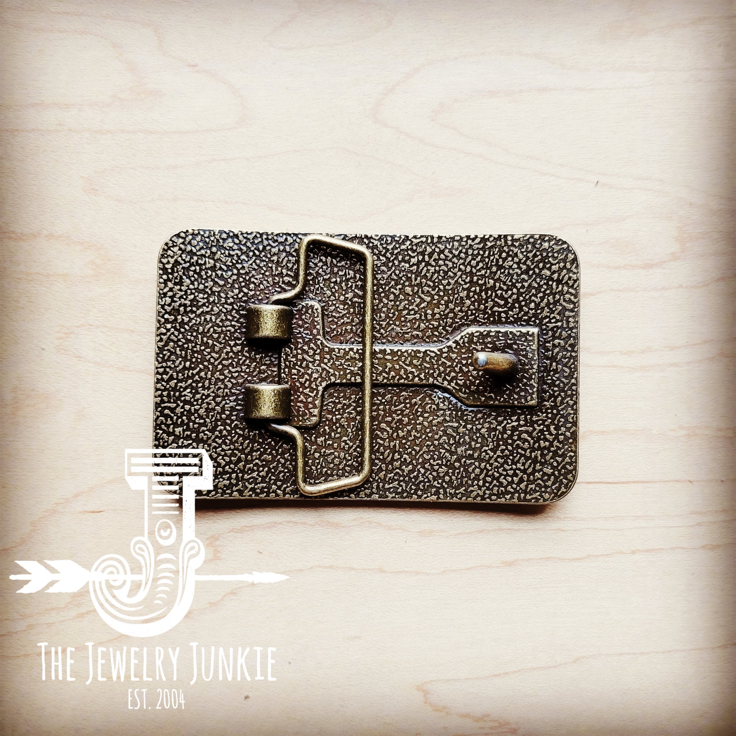 **Antique Gold Belt Buckle with Stone Center 903u