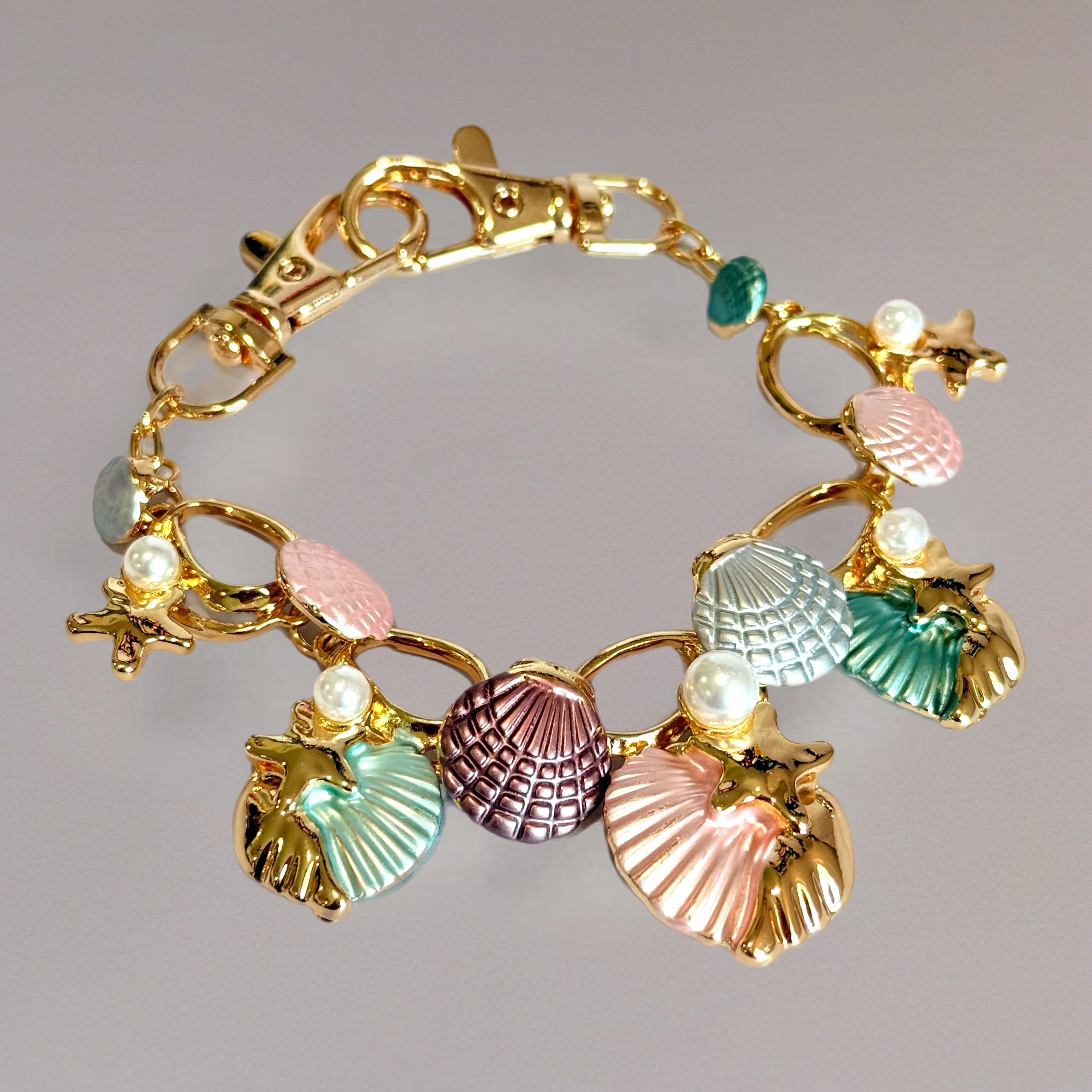 Sea Shells Deluxe Tumbler Charm Necklace