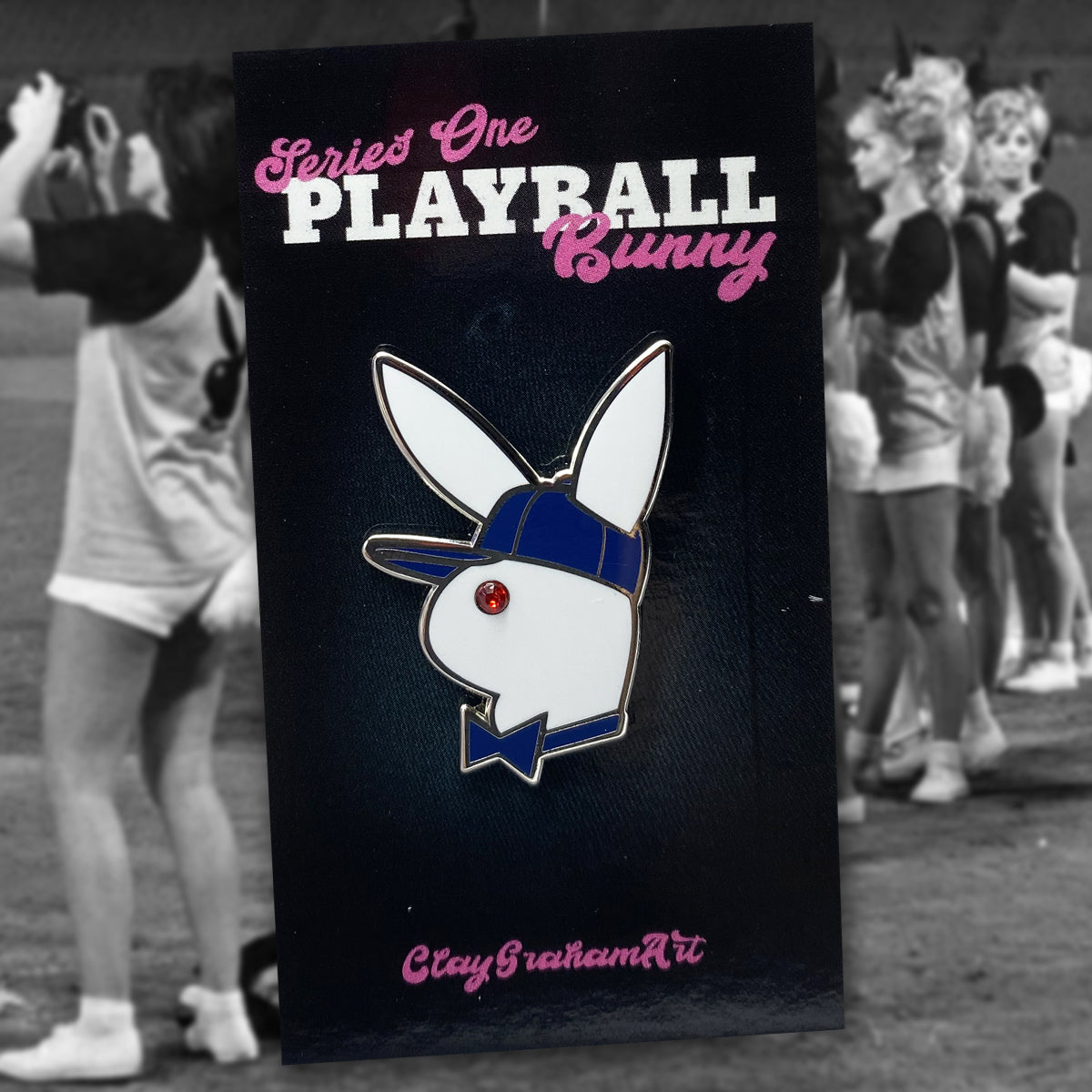 Playball Bunny Blind Bag hard enamel pin w/ gem &amp;quot;eye&amp;quot;