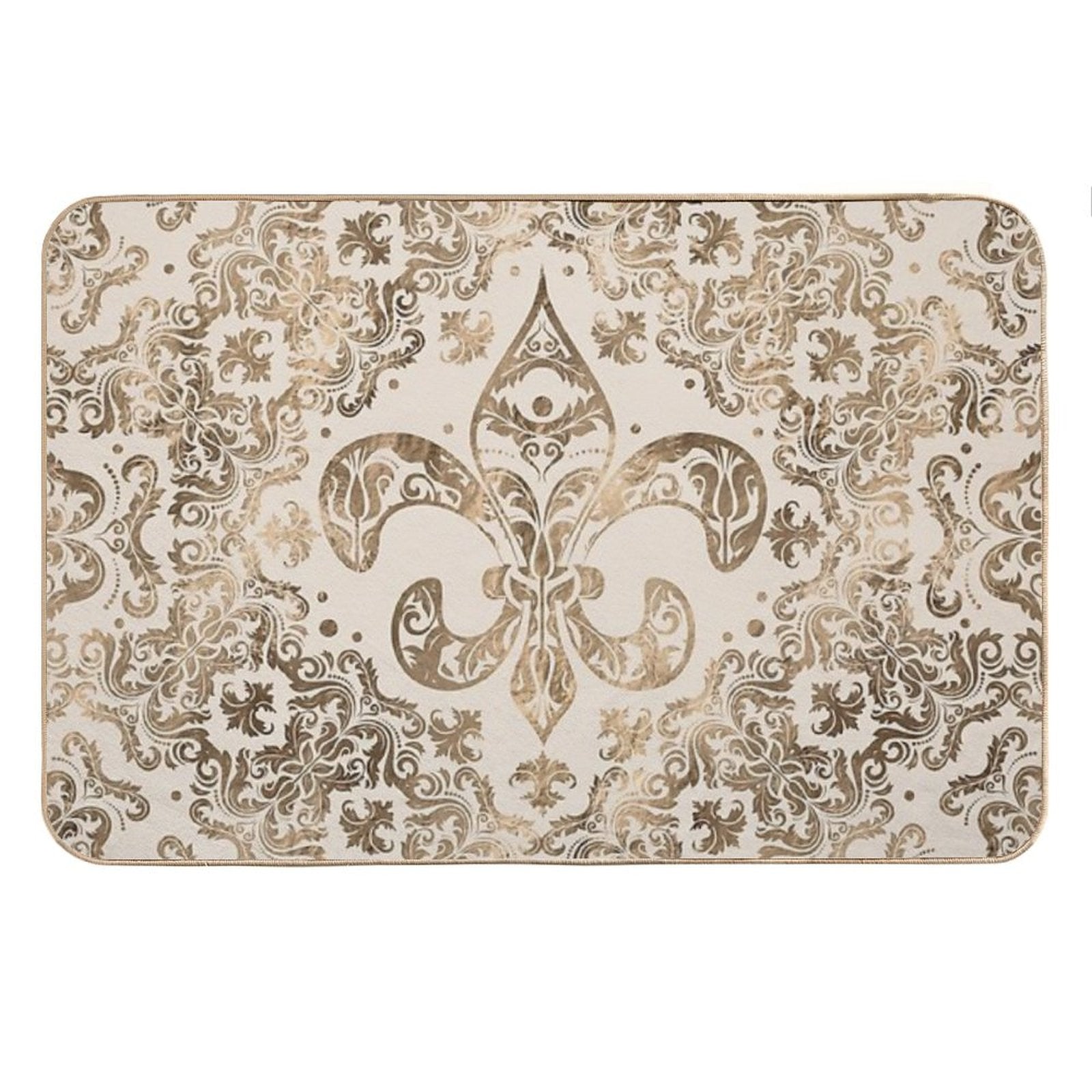 Fleur-de-lis Ornament - Pastel Gold Bath Mat