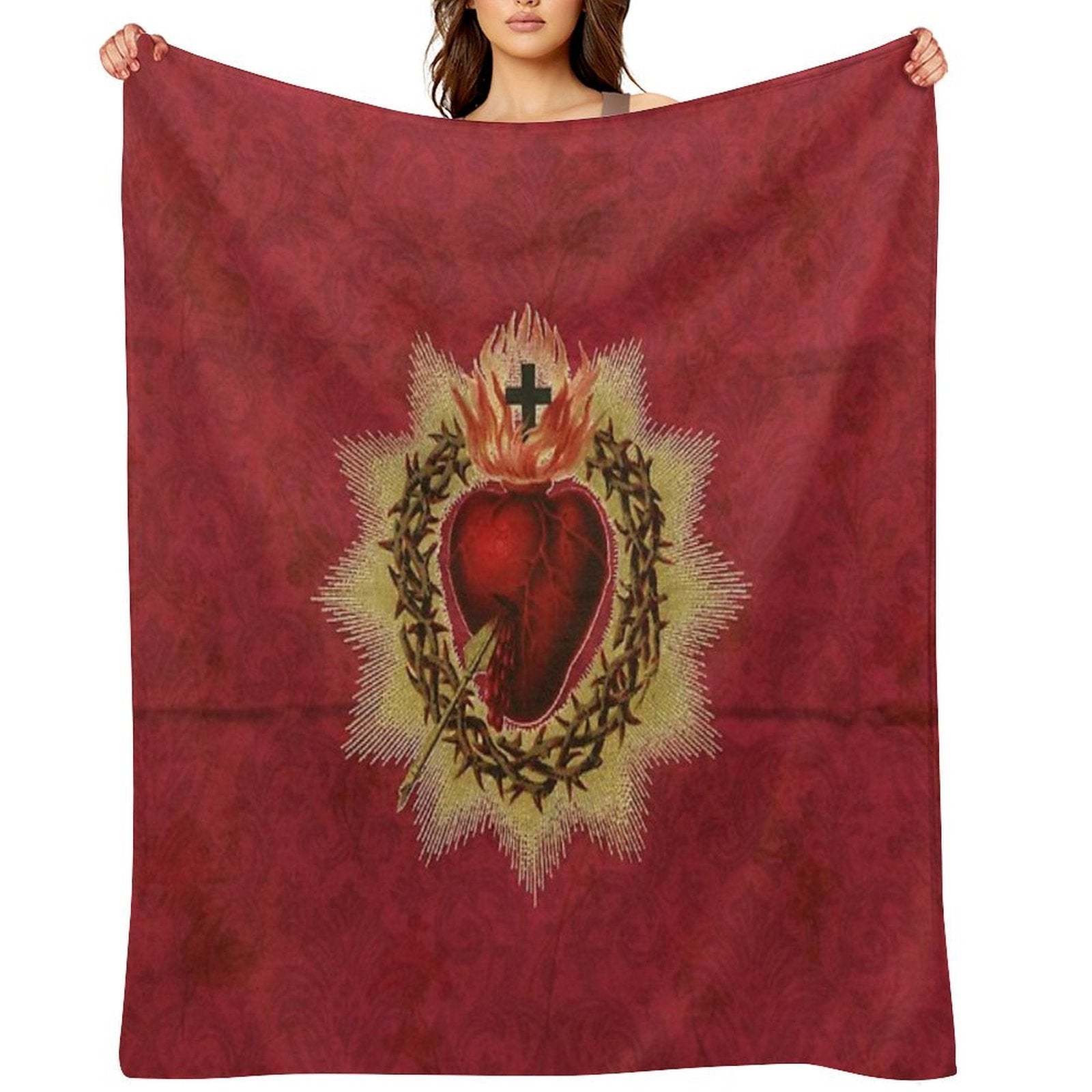 Stop, Sacred Heart Throw Blanket