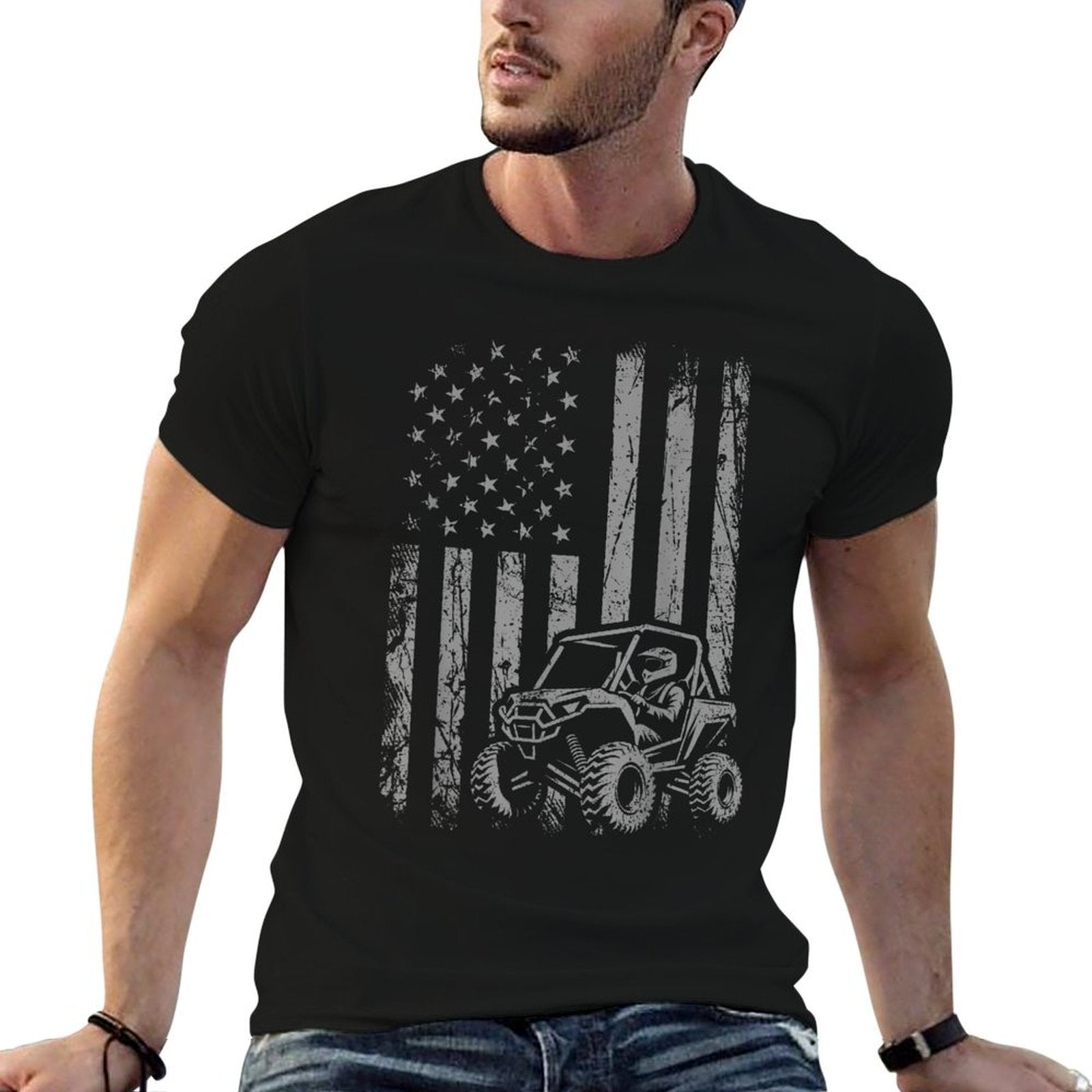 American Flag UTV Side By Side SXS Off Road T-Shirt