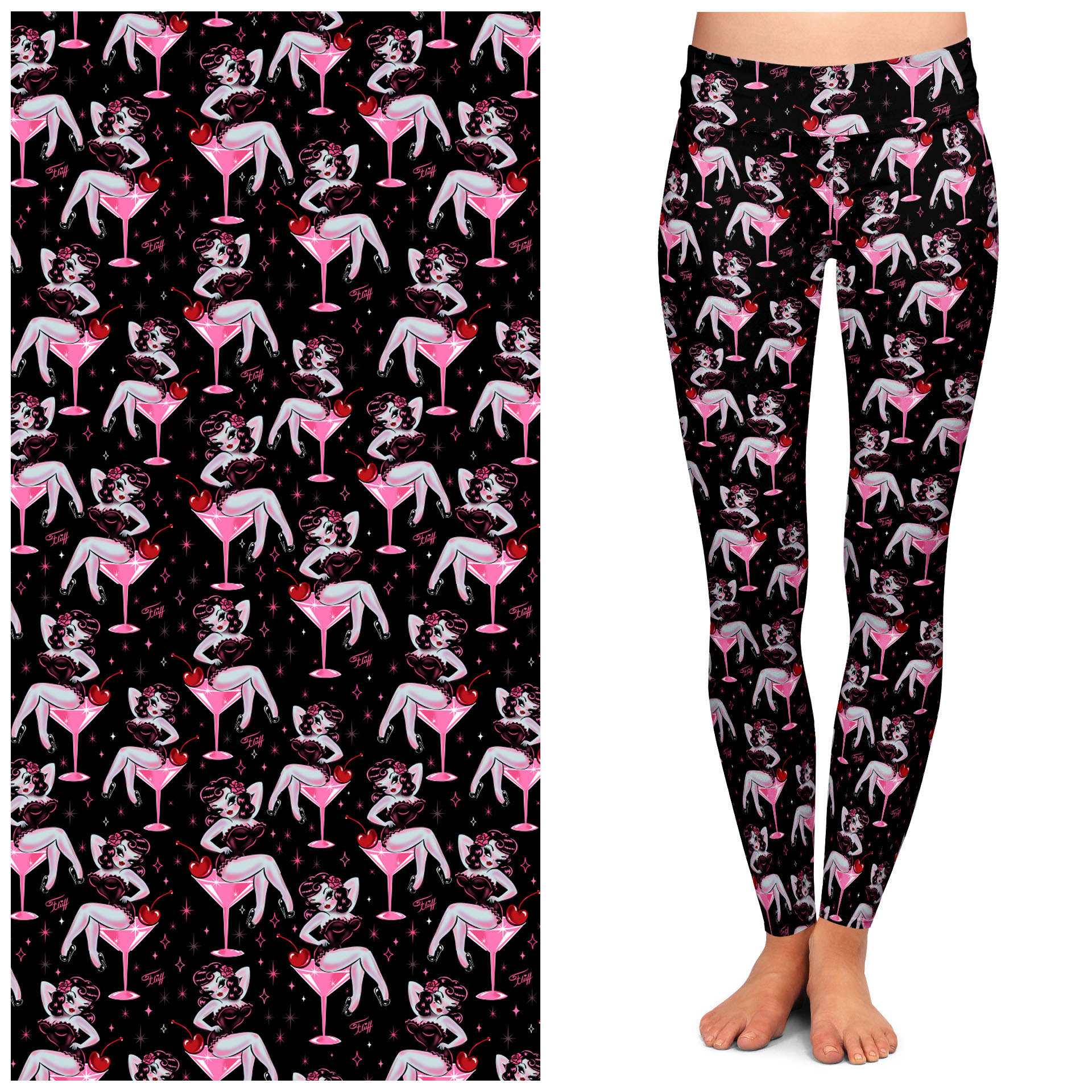 &amp;quot;Cocktail Crush&amp;quot; Leggings by Miss Fluff x Lipstick &amp;amp; Chrome