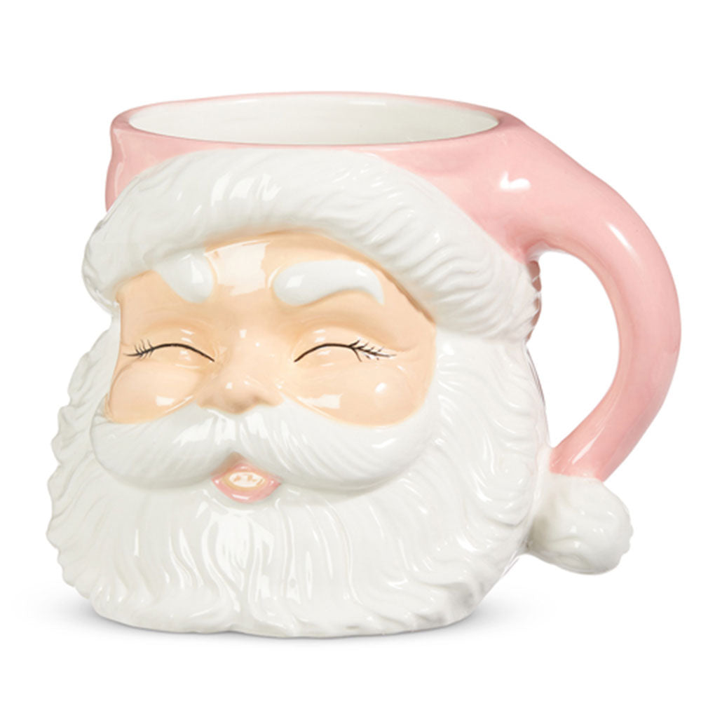 7.5&amp;quot; Ceramic Pink Santa Mug Container
