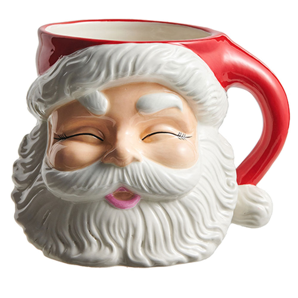 7.5&amp;quot; Red Santa Mug Ceramic Container