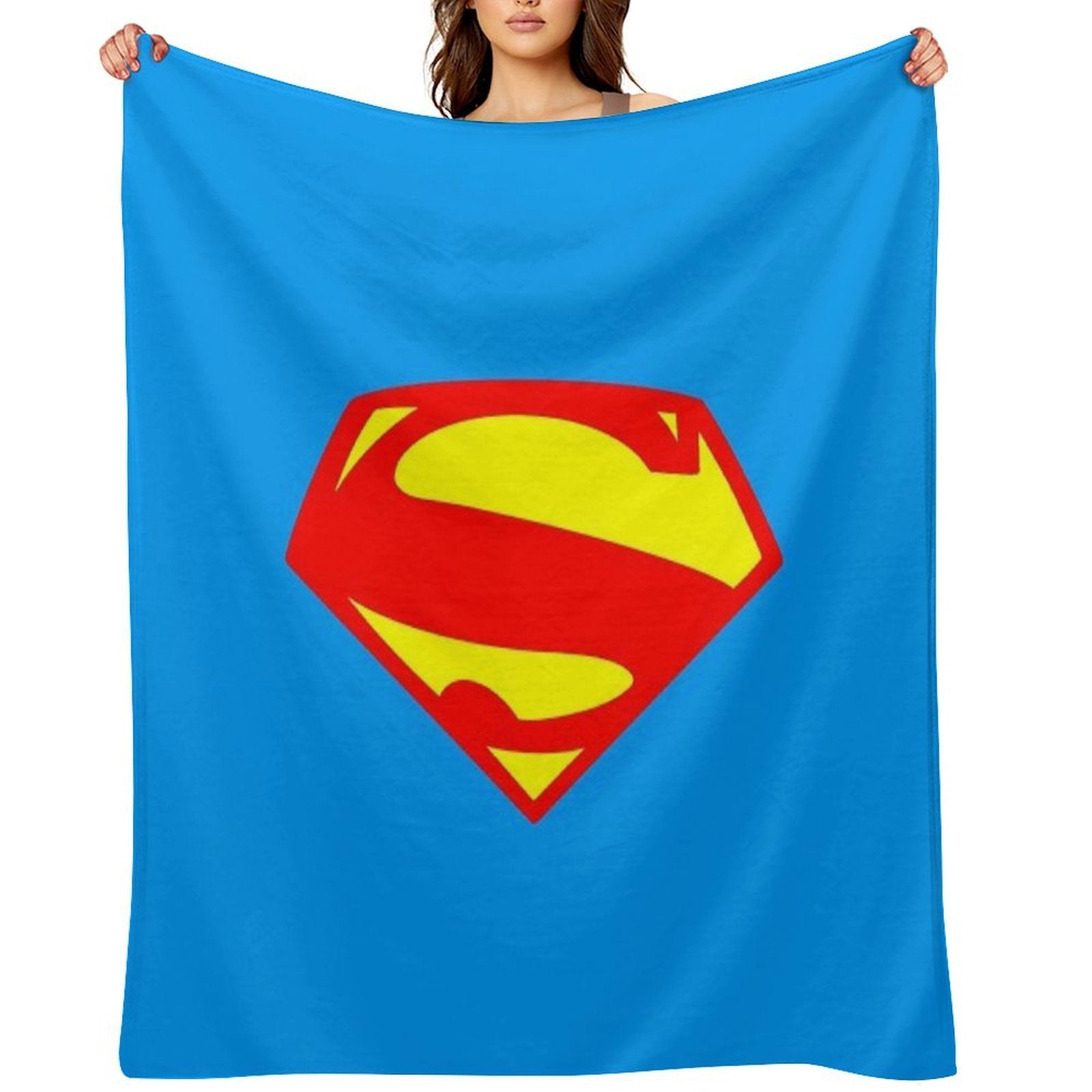 Superhero Large Comic Book Logo Shield Throw Blanket