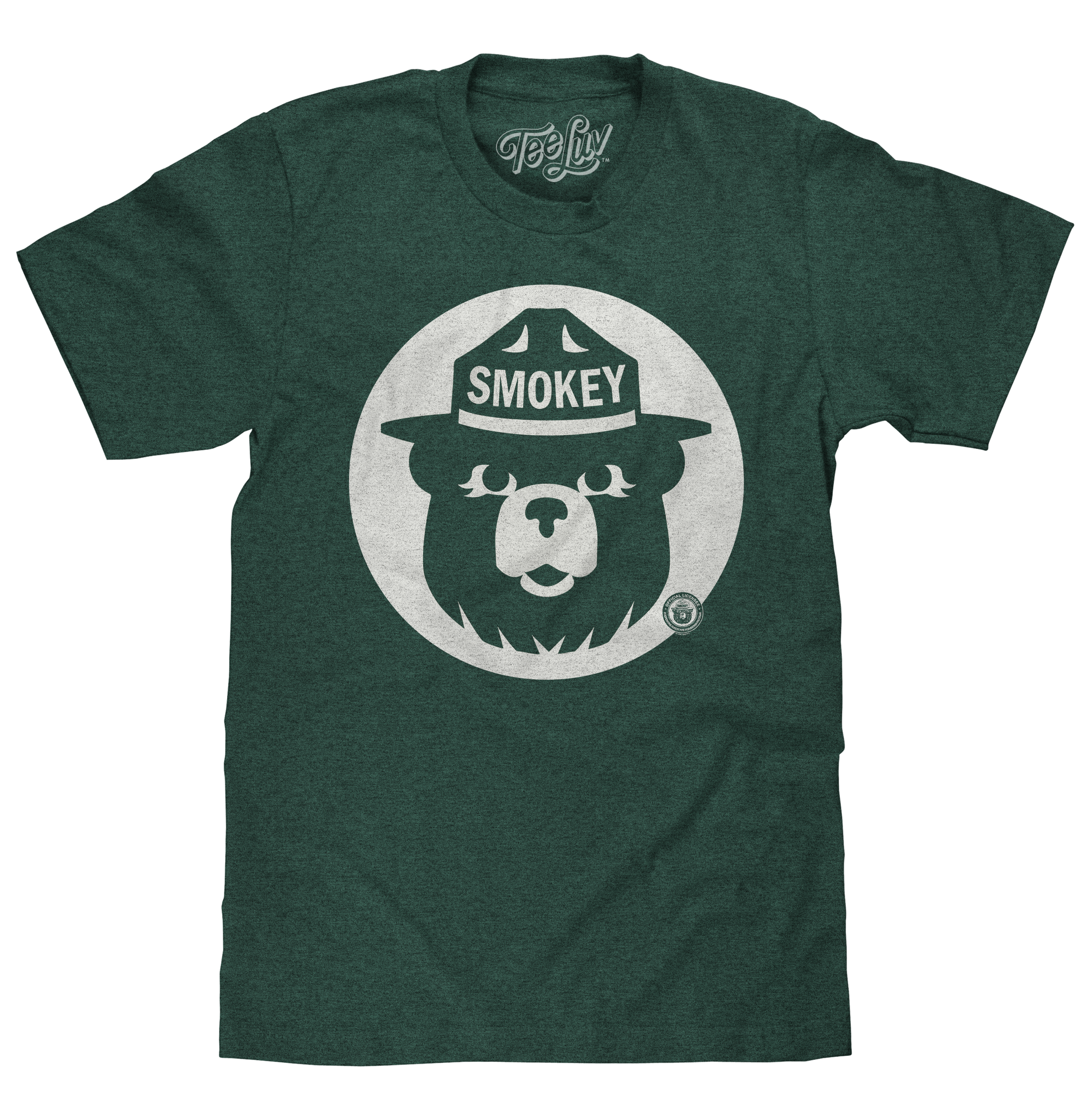 Smokey Bear Shirt Retro Mascot T-Shirt - Forest Green