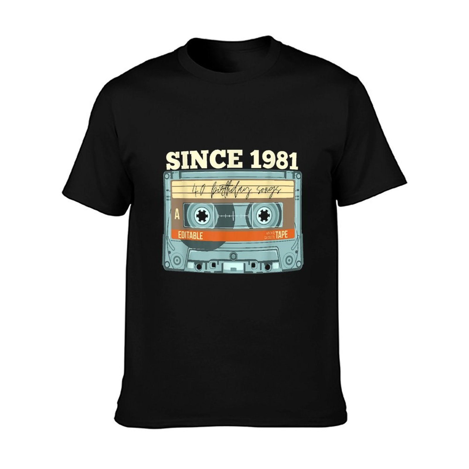 40th Birthday Gifts For Men And Women Cassette  Ribbed Collar T-Shirt