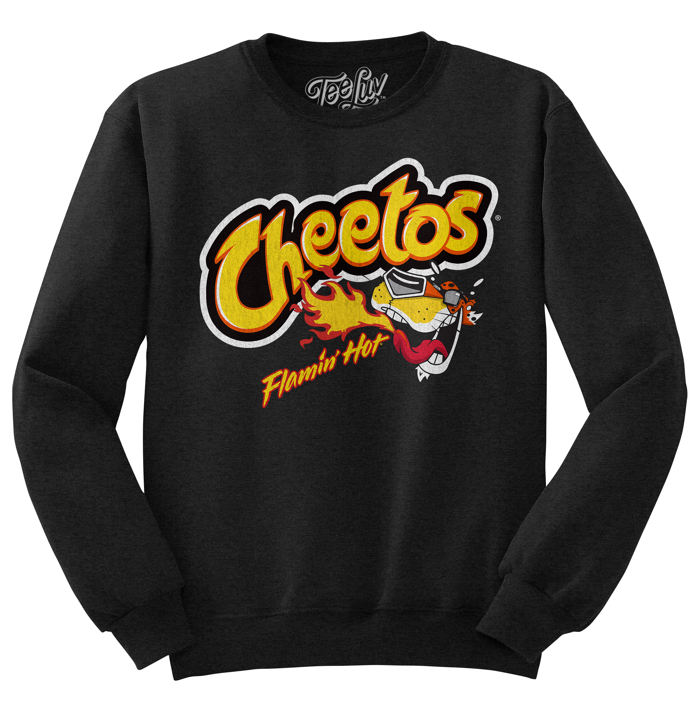 Flamin&amp;#39; Hot Cheetos Faded Logo Crewneck Sweatshirt - Black
