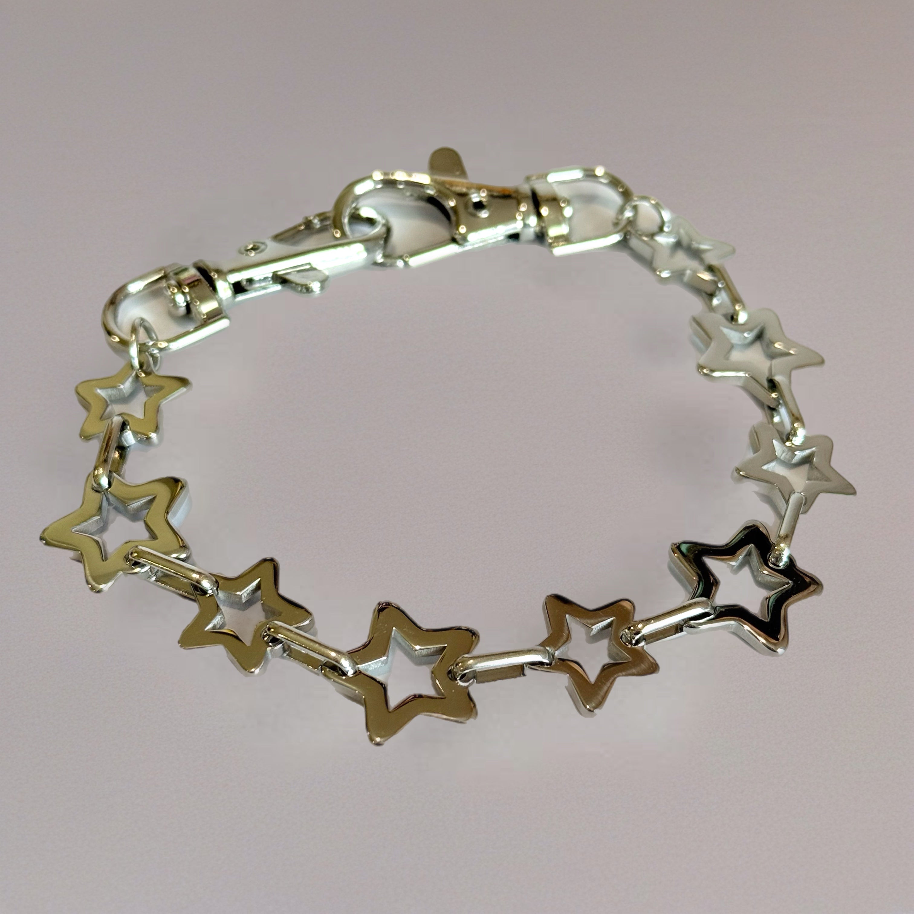 Silver Stars Deluxe Tumbler Charm Necklace