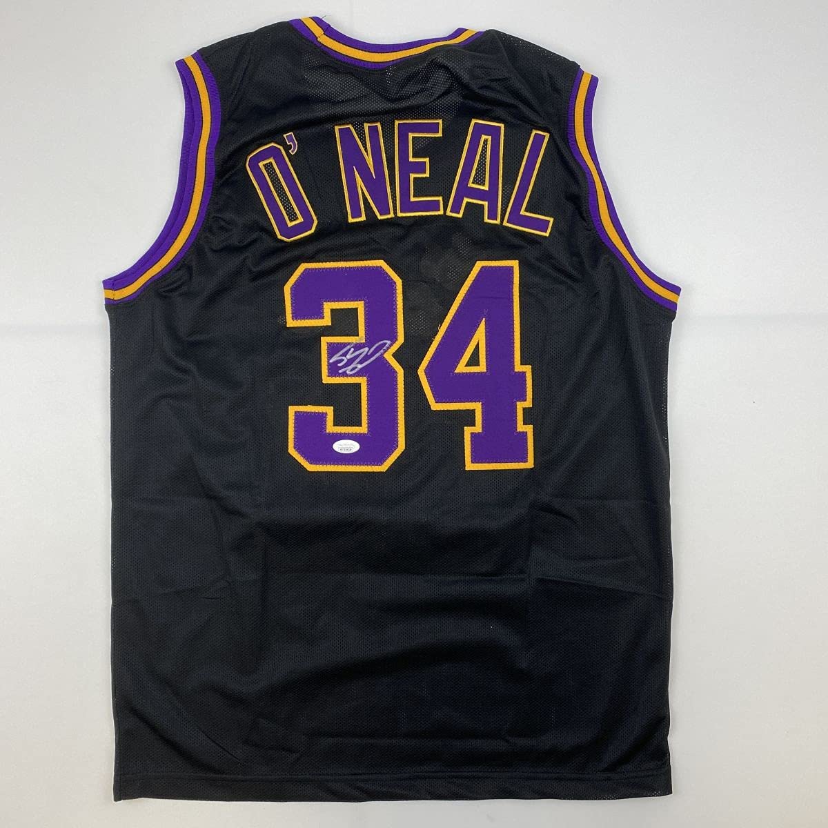 Autographed/Signed Shaquille Shaq O&amp;#39;Neal Los Angeles LA Black Basketball Jersey JSA COA
