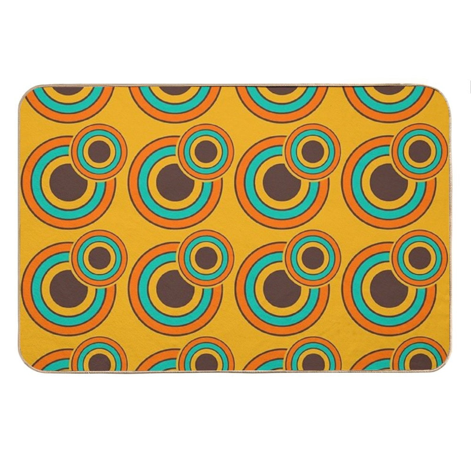 1970&amp;#39;s Retro Circles  Vintage 70s Seventies Pattern Bath Mat