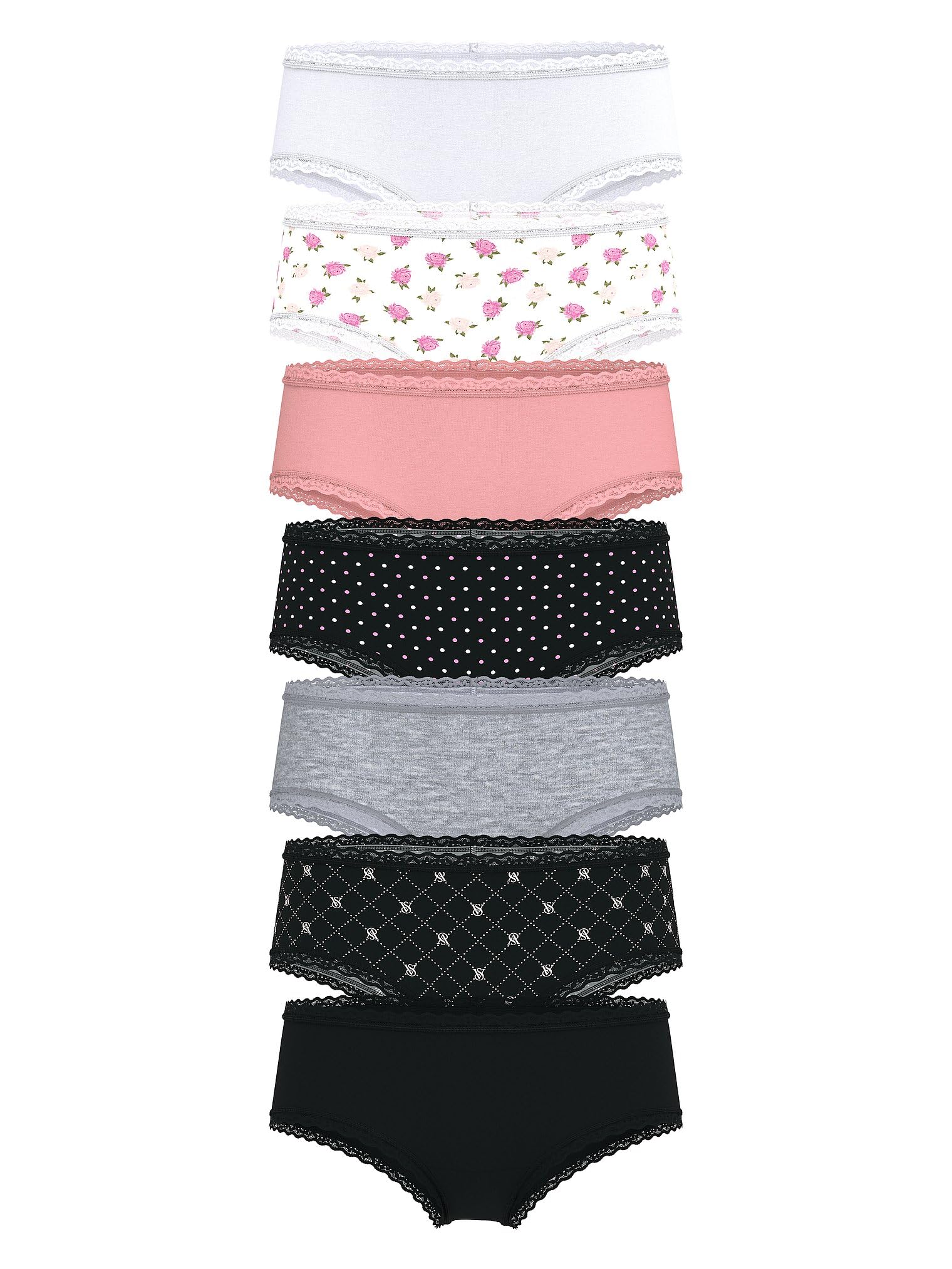 Victoria&amp;#39;s Secret Women&amp;#39;s Lace &amp;amp; Cotton Cheeky Underwear, Minimal Coverage Panties for Women, Multi Pack (XS-XXL)