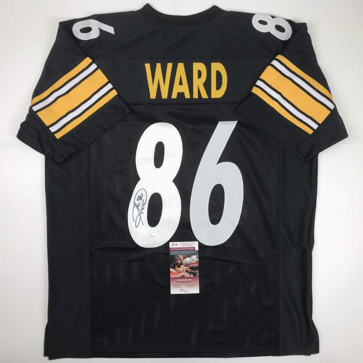 Autographed/Signed Hines Ward Pittsburgh Black Football Jersey JSA COA