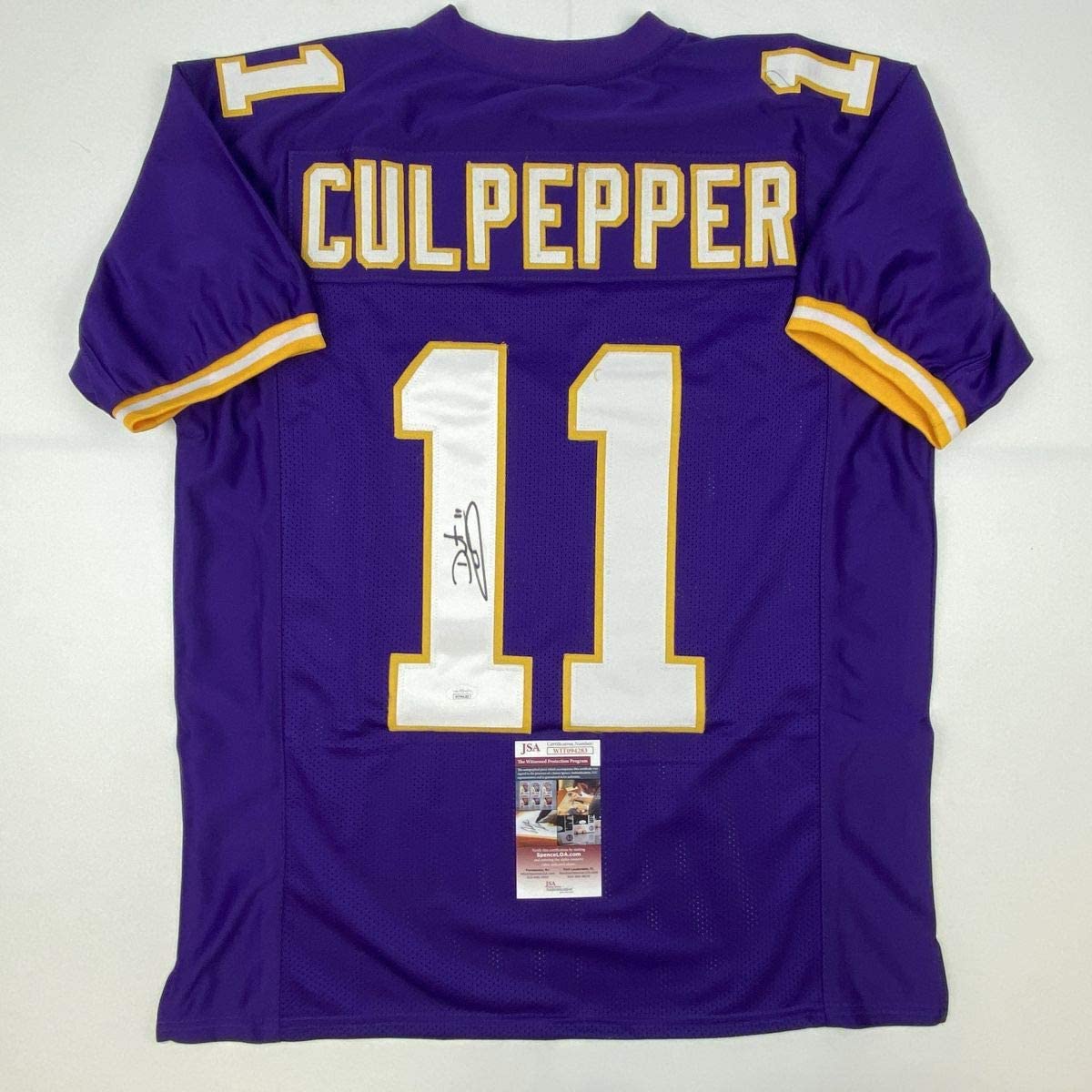 Autographed/Signed Daunte Culpepper Minnesota Purple Football Jersey JSA COA