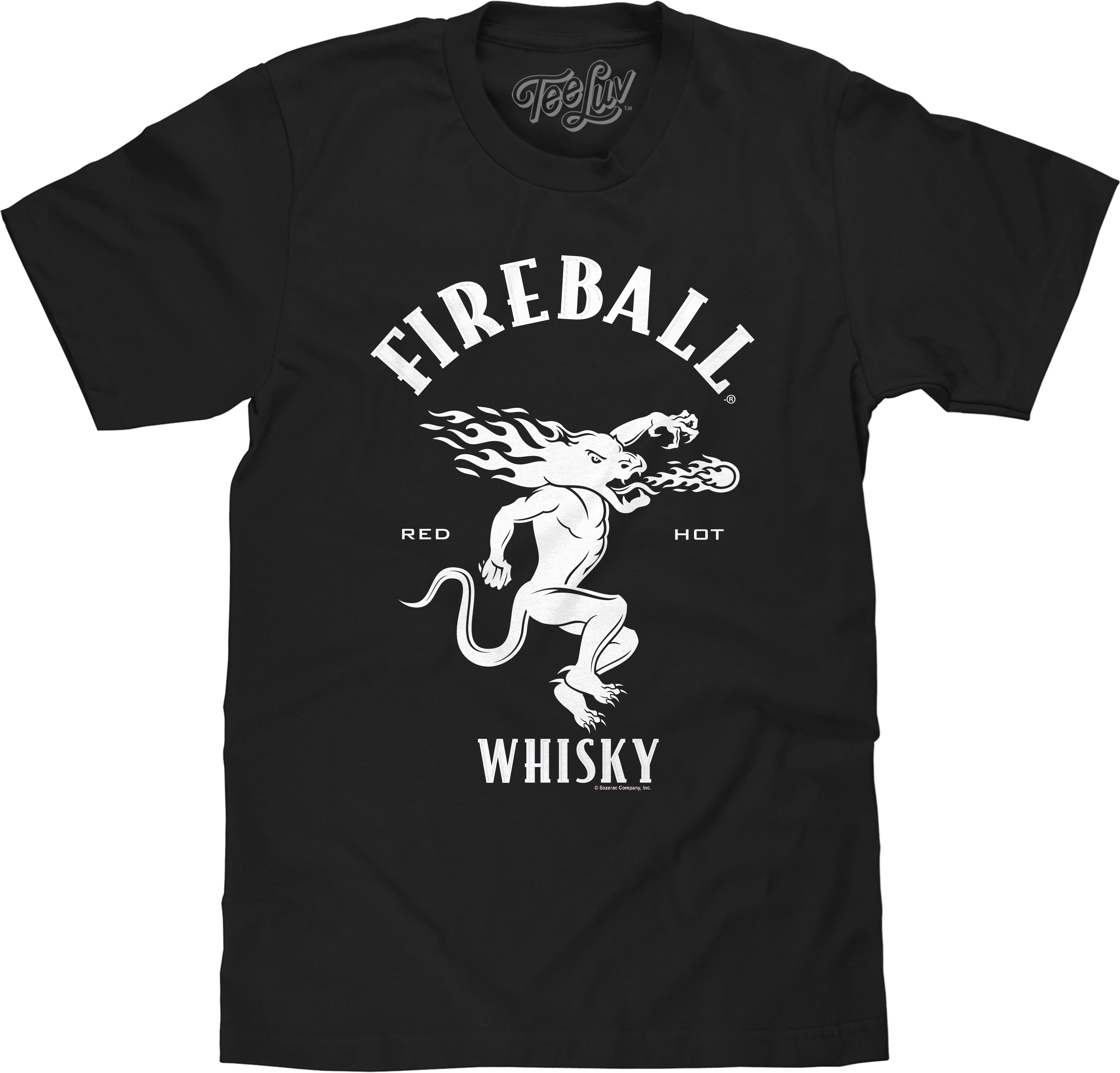 Where&amp;#39;s The Fireball Whisky WTF Dragon Mascot T-Shirt - Black