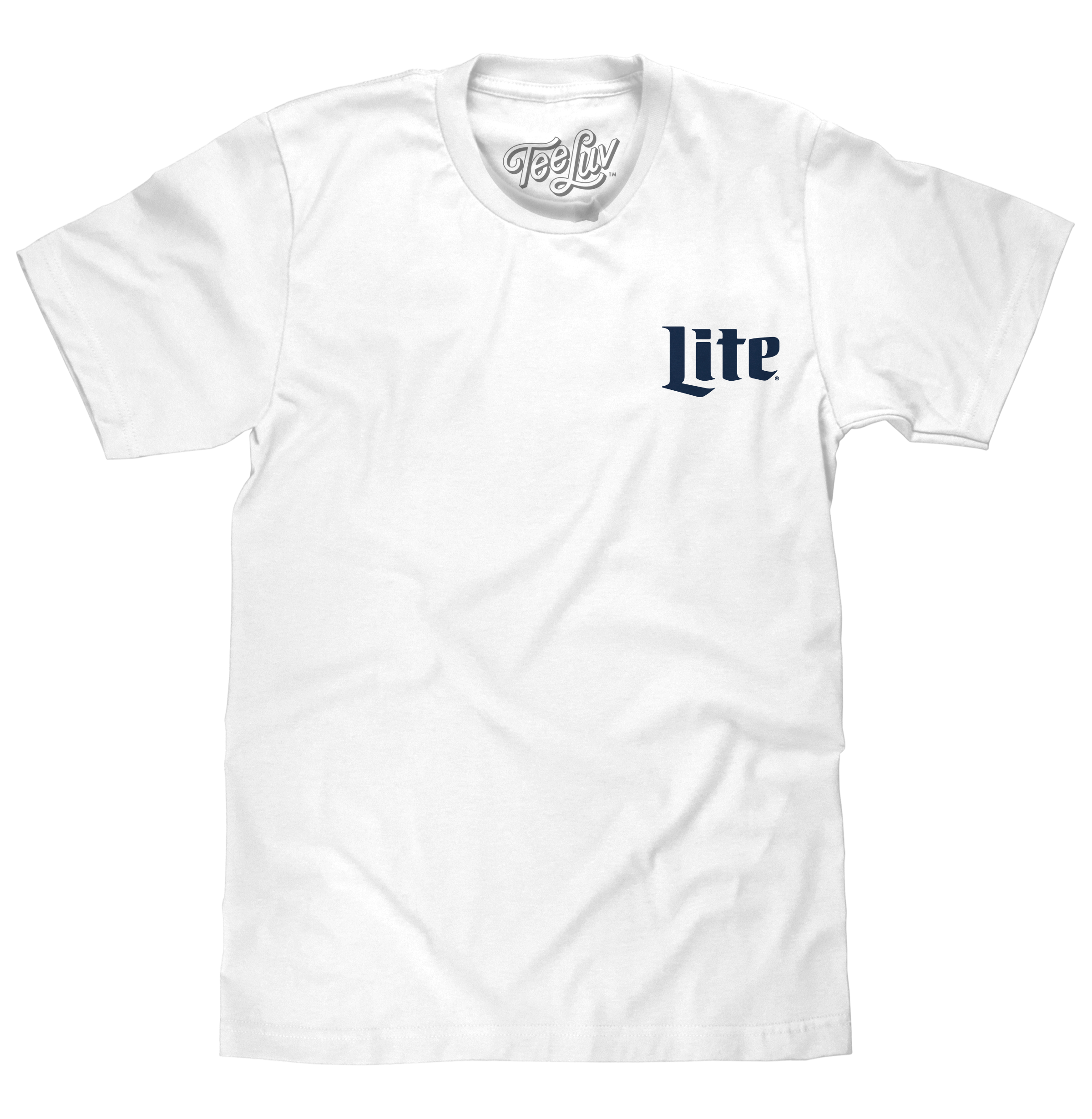 Miller Lite Beer Front and Back Print T-Shirt - White